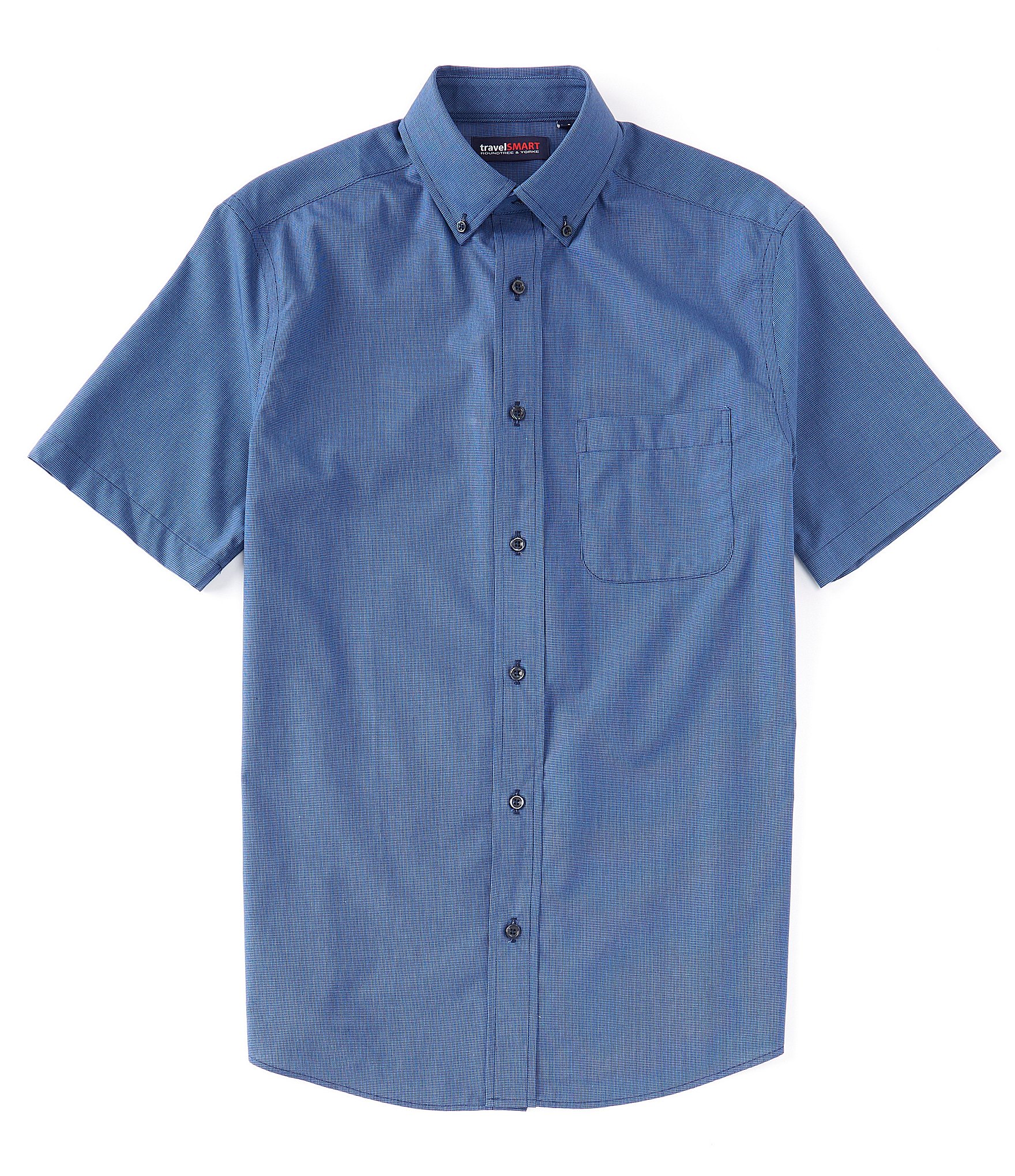 TravelSmart Short Sleeve Patch Pocket Woven Dobby Sport Shirt | Dillard's