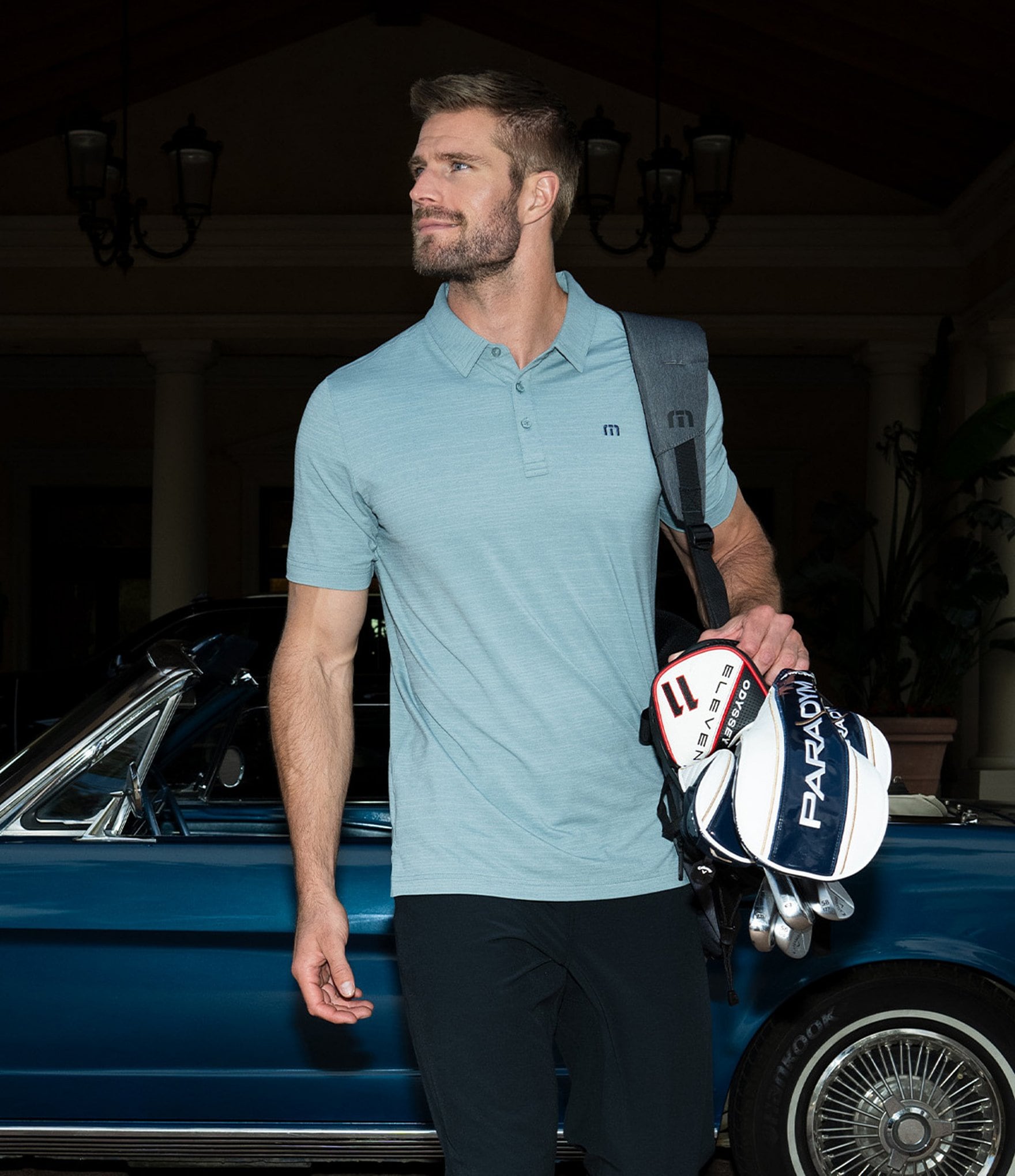 TravisMathew The Heater Performance Stretch Short Sleeve Polo Shirt