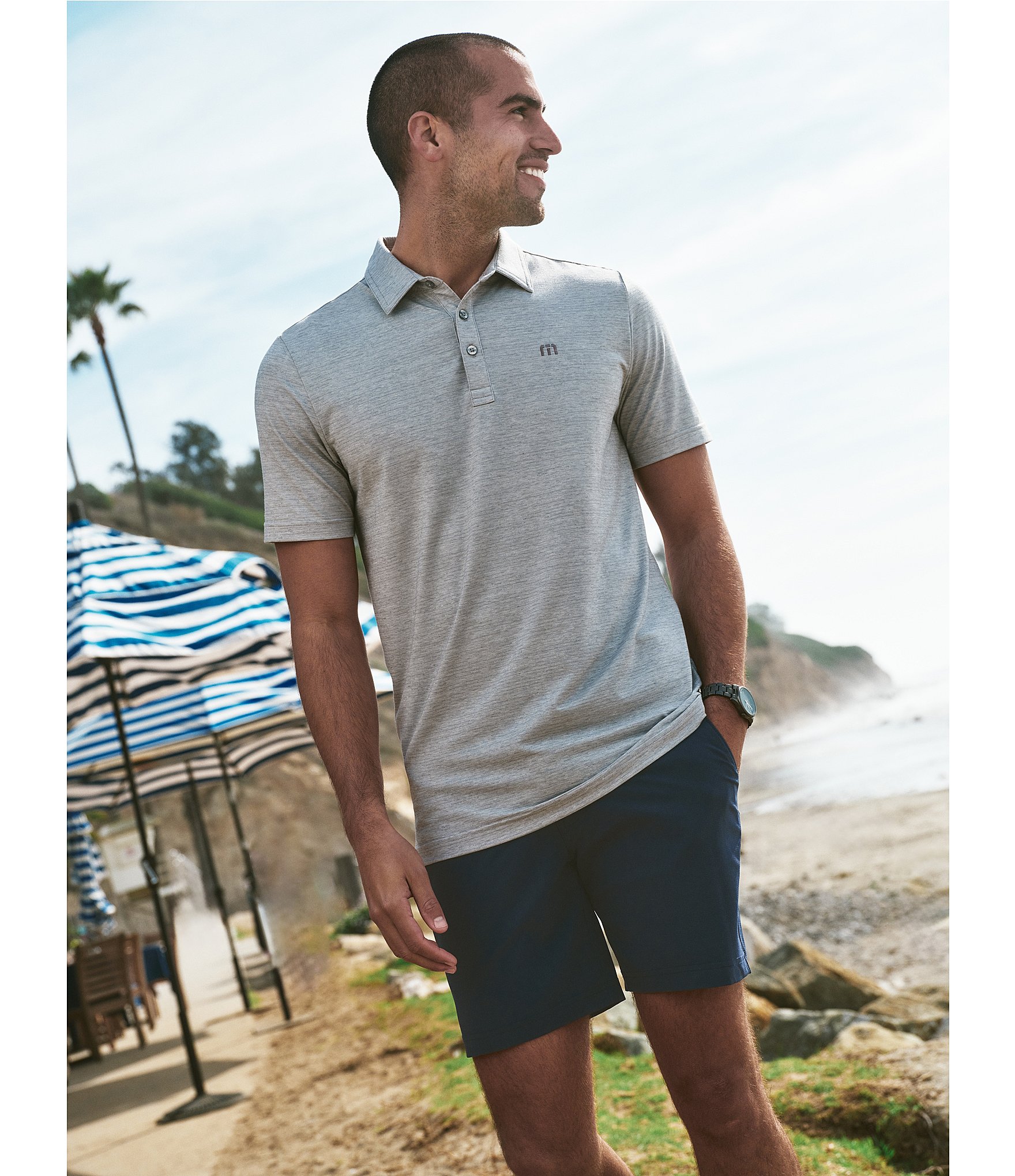 TravisMathew The Heater Performance Stretch Short Sleeve Polo Shirt