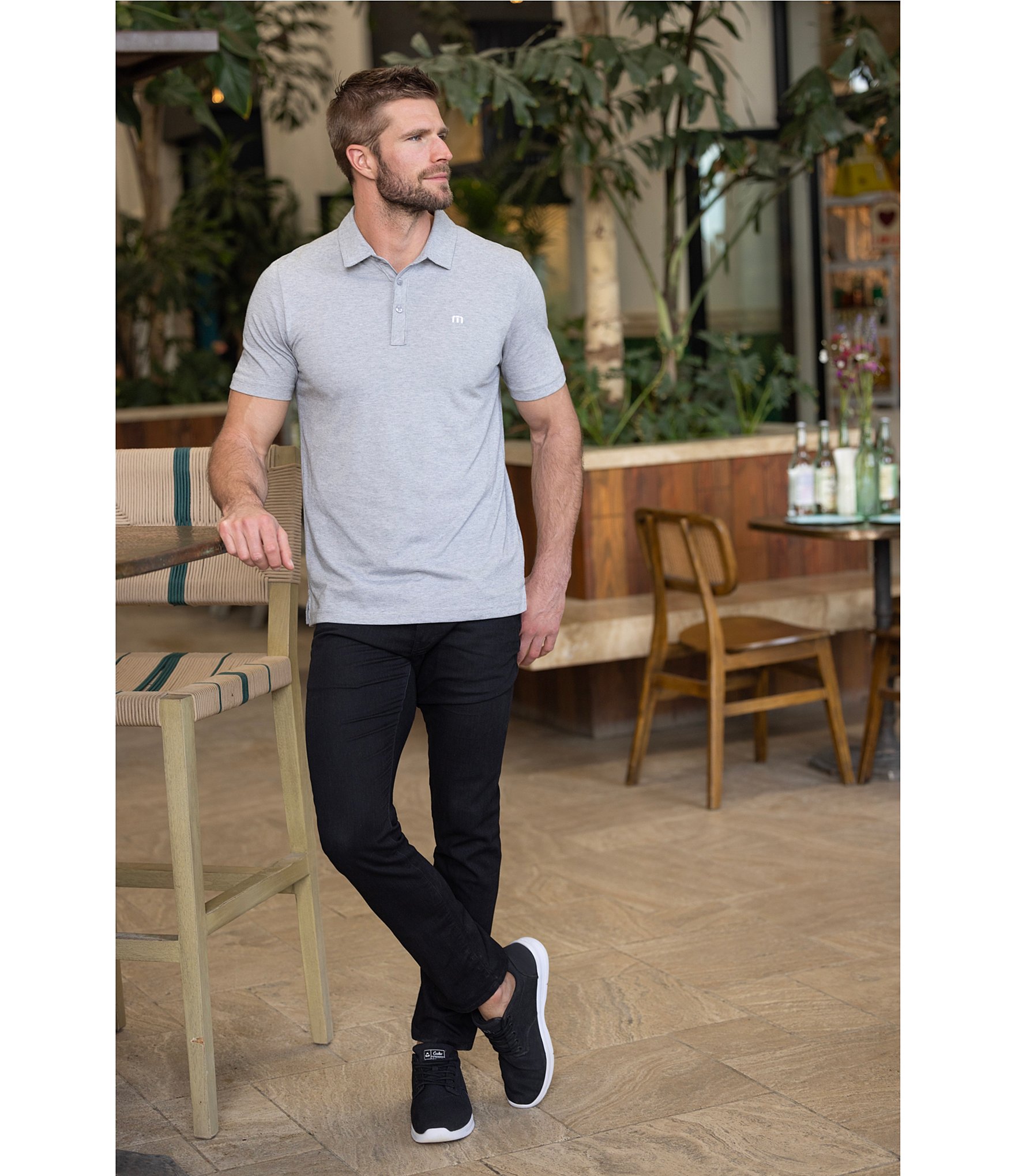 TravisMathew Zinna Performance Stretch Short Sleeve Polo Shirt