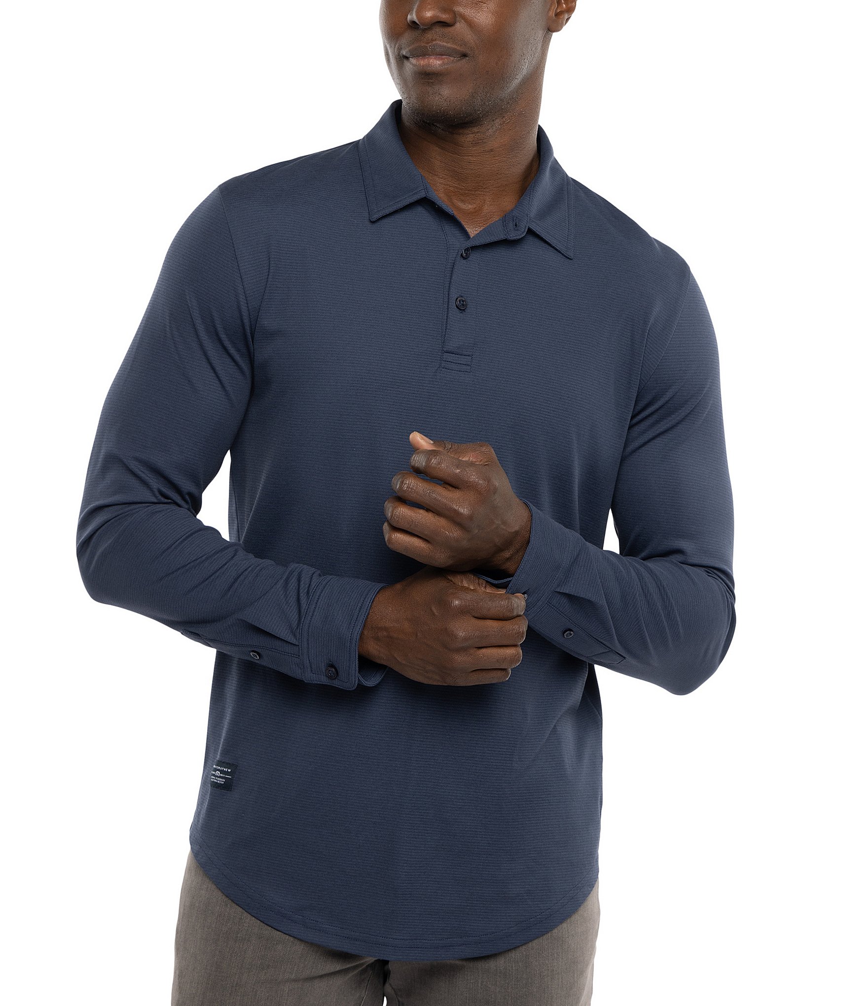 TravisMathew Performance Stretch State Room Long Sleeve Polo Shirt