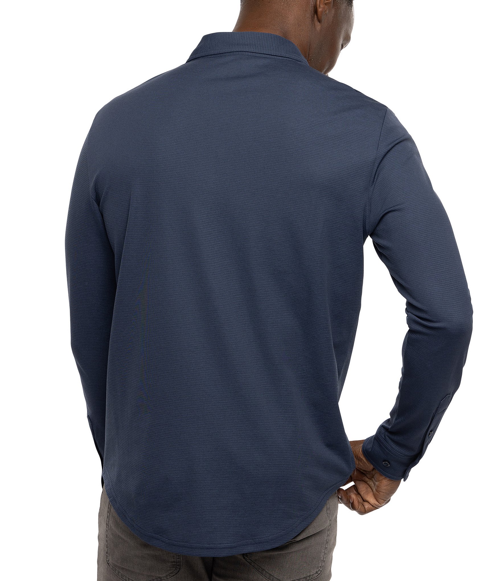 TravisMathew Performance Stretch State Room Long Sleeve Polo Shirt