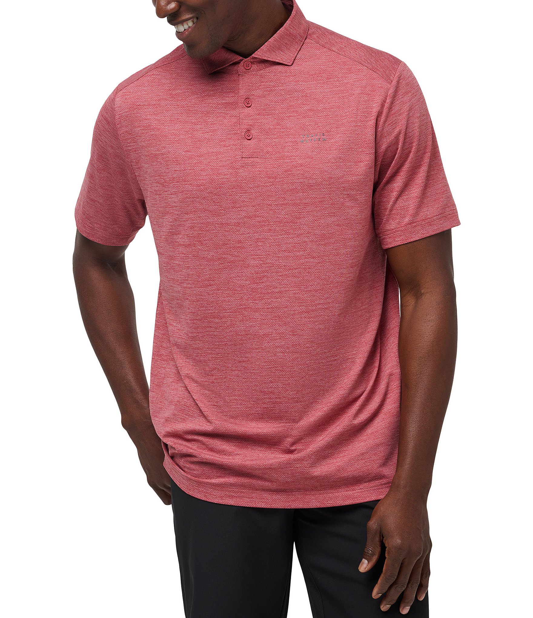 TravisMathew Performance Stretch The Heater Pro Short Sleeve Polo Shirt