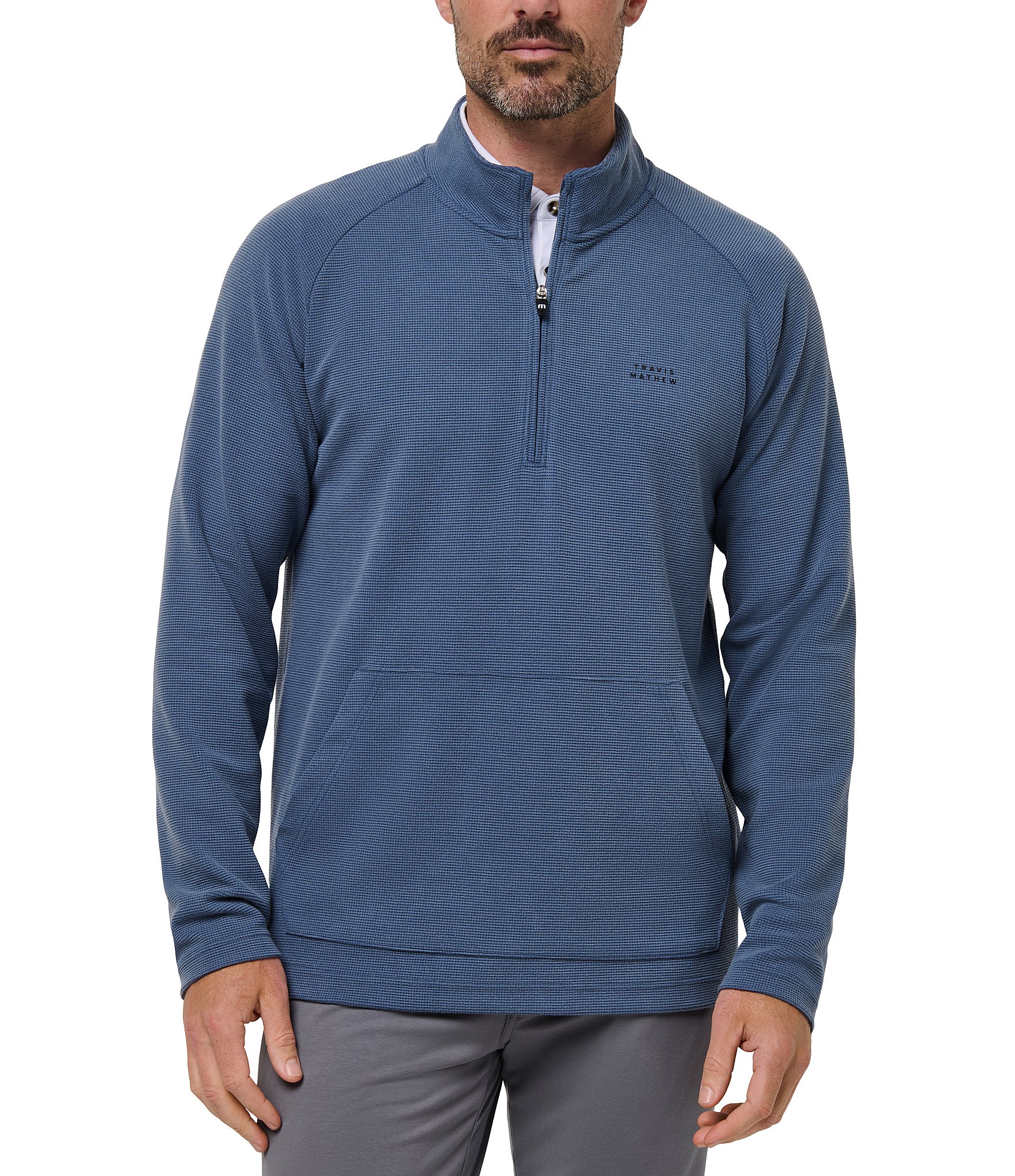 TravisMathew Performance Waffle Quarter-Zip Pullover