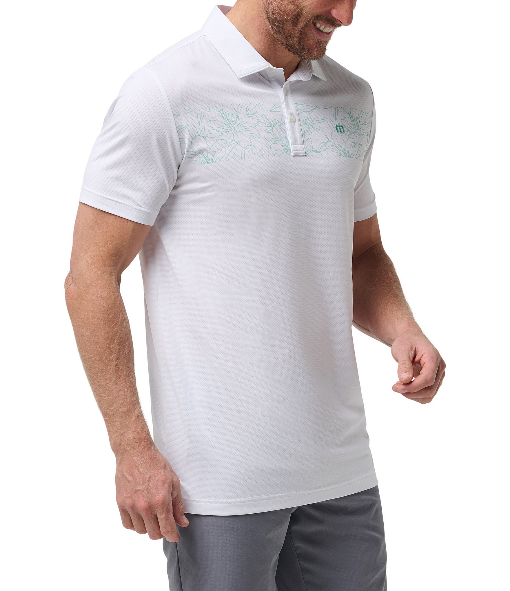 TravisMathew Round It Up Modern Fit Short Sleeve Polo Shirt