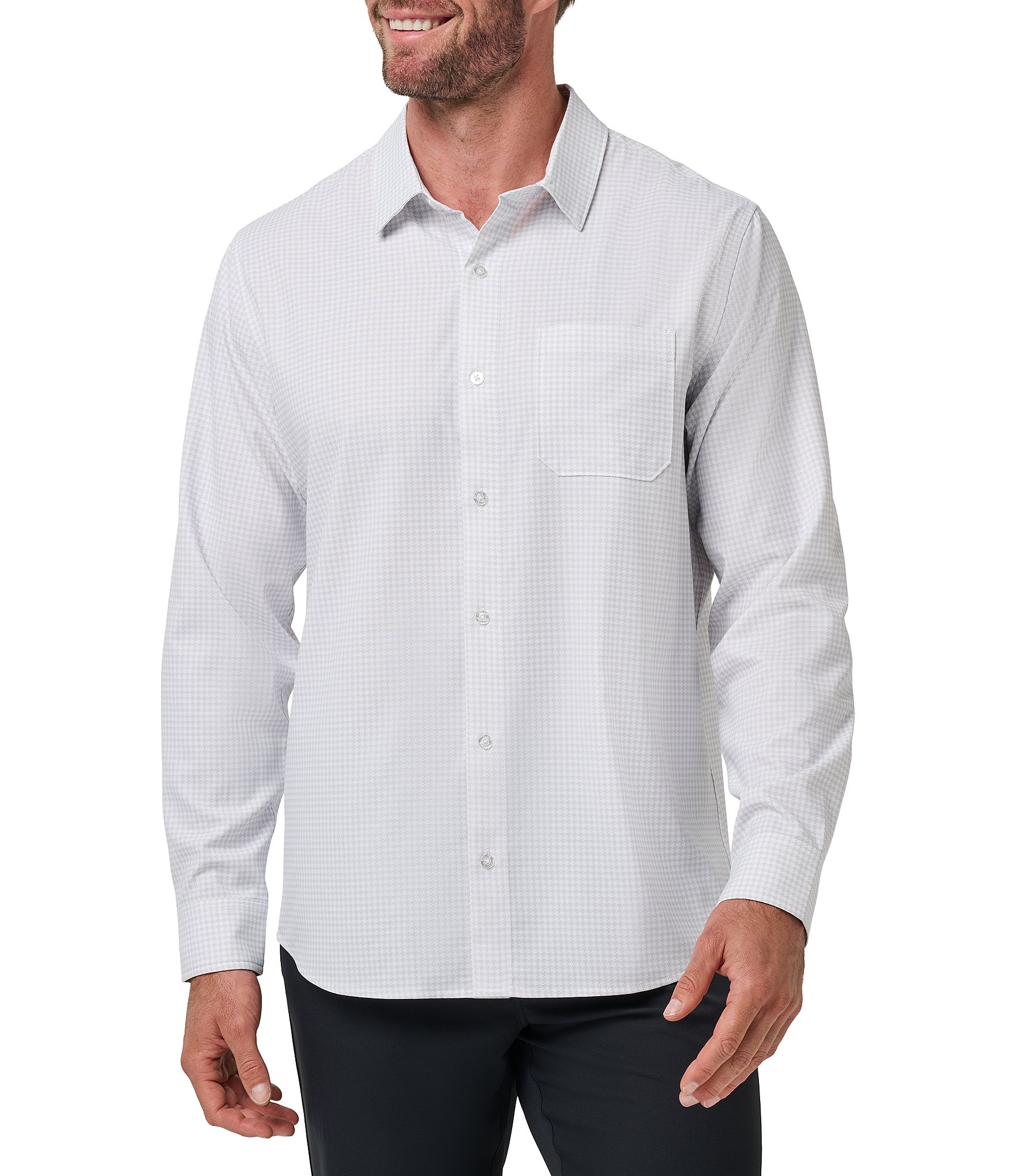 TravisMathew Techwoven Cross Check Short Sleeve Woven Shirt