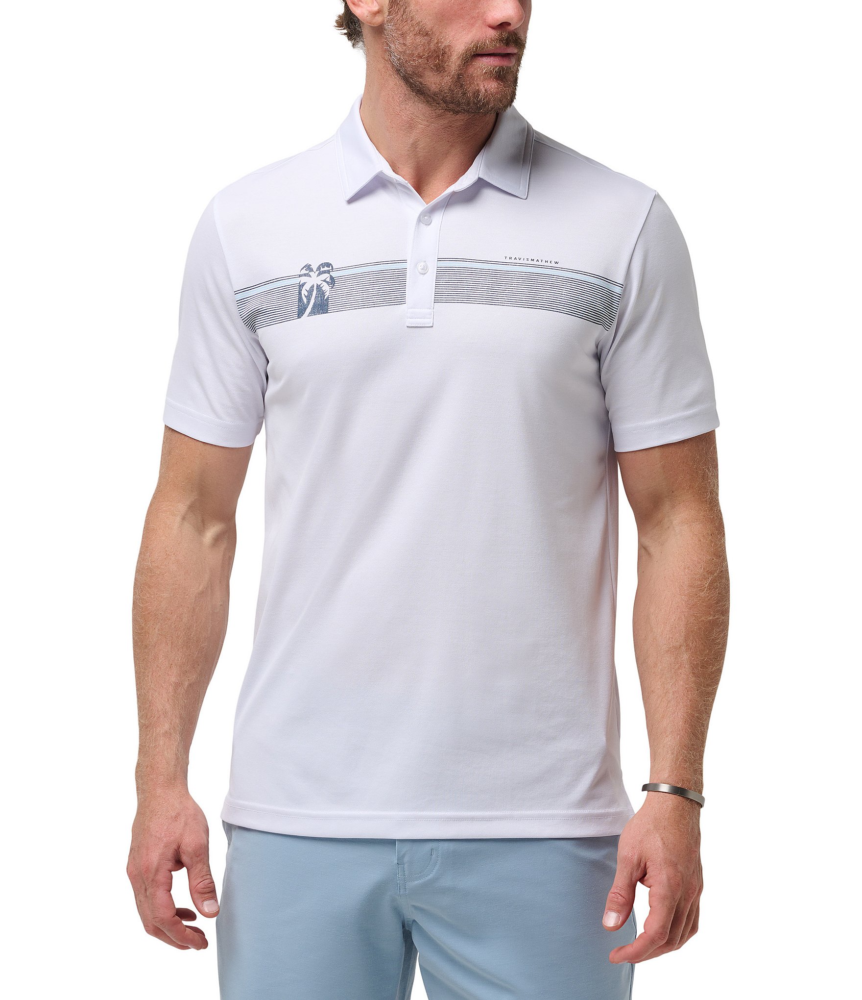 TravisMathew Wall Of Water Short Sleeve Polo Shirt