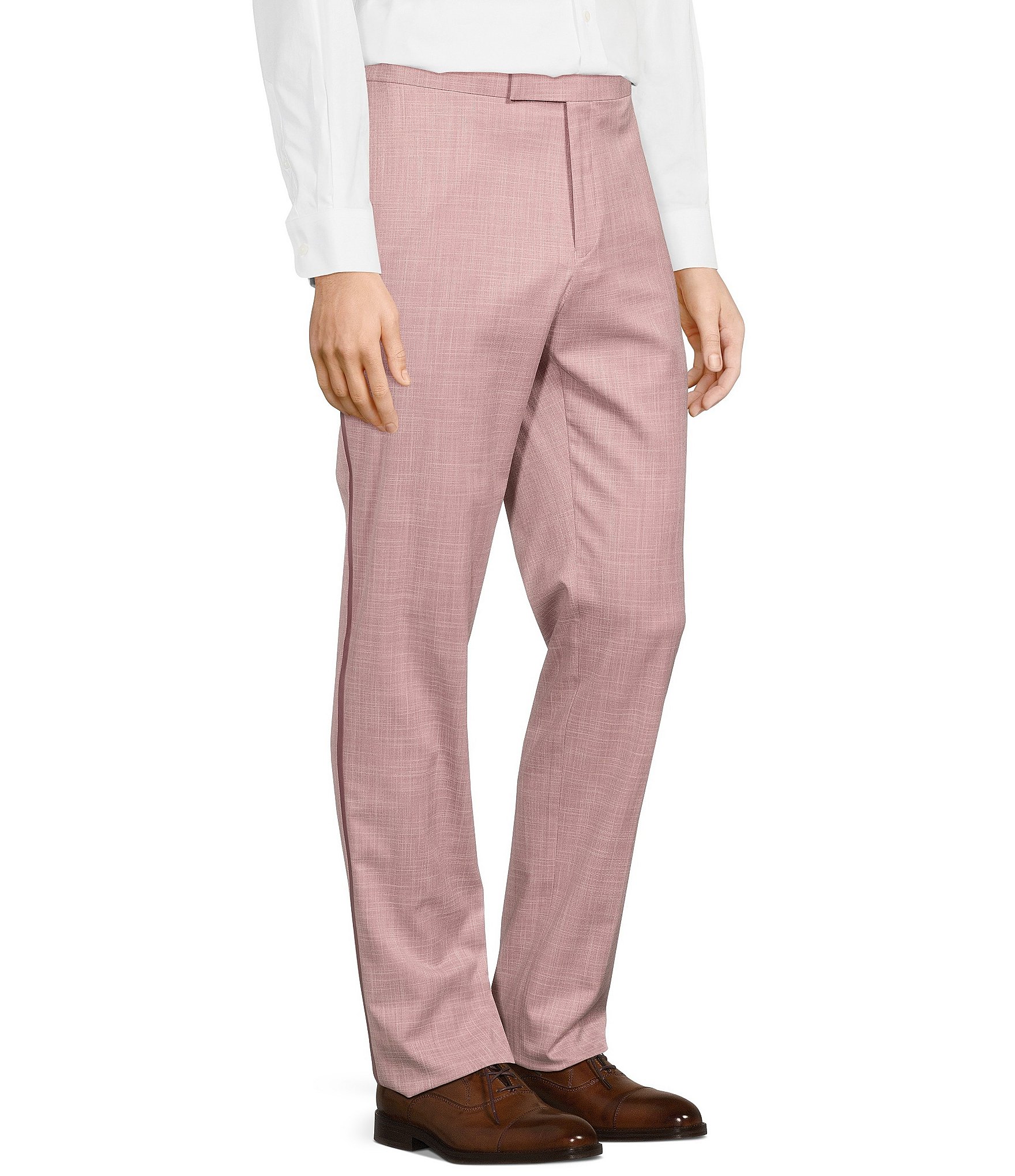 Tre Vero Modern Fit Flat Front Allover Print Dress Pants