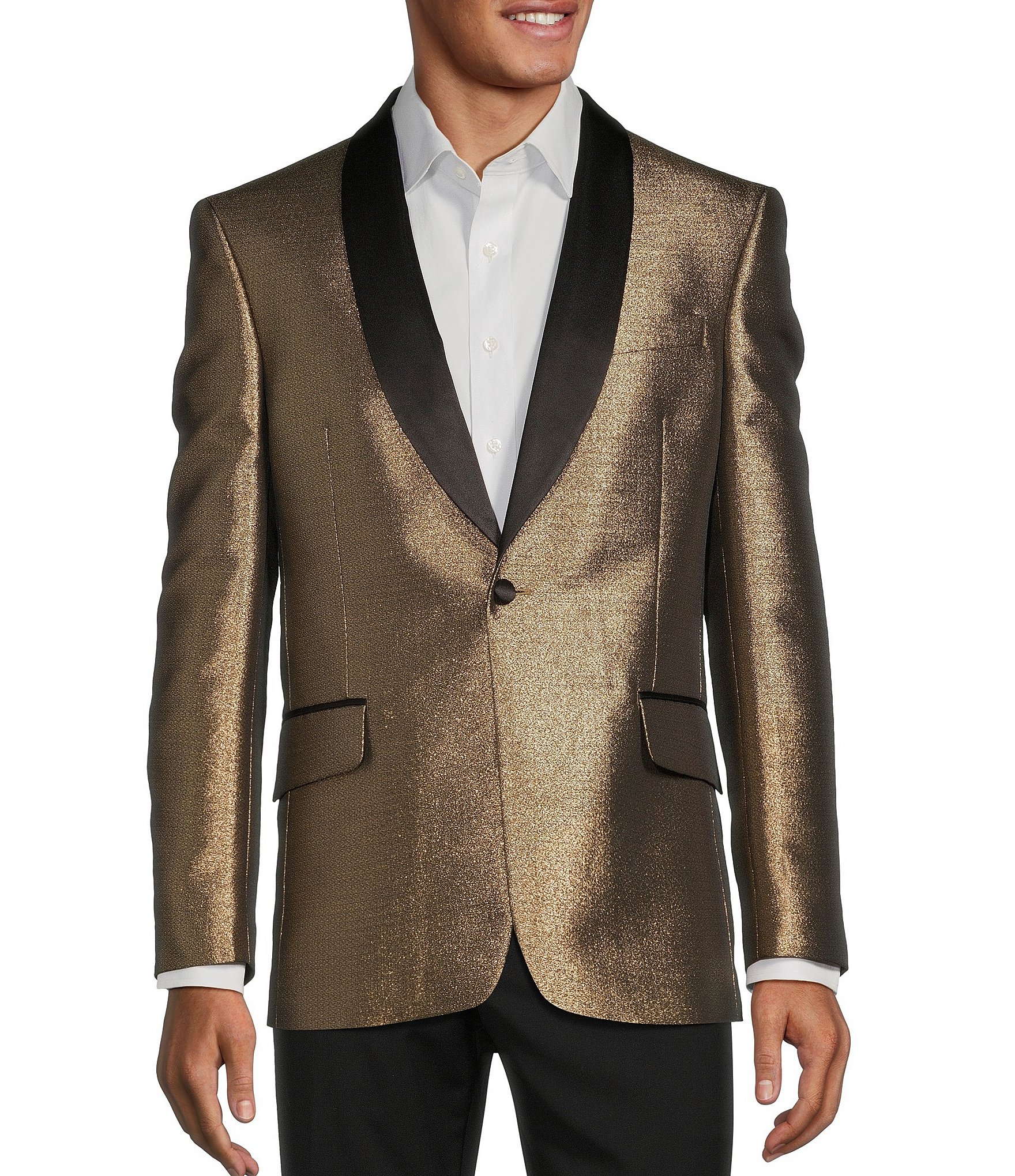 Tre Vero Modern Fit Metallic Jacquard Pattern Suit Jacket | Dillard's