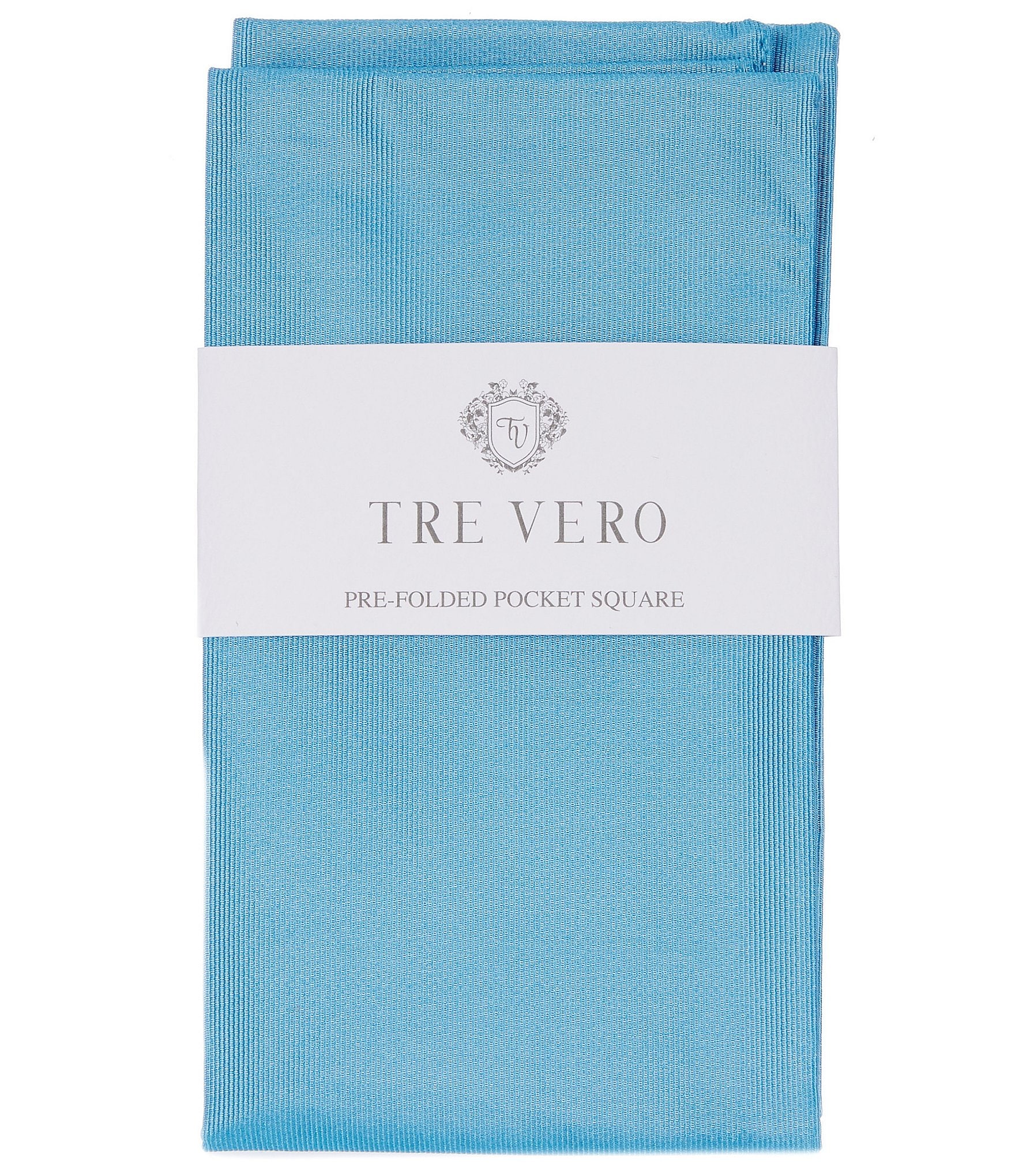 Tre Vero Solid Silk Pre-Folded Pocket Square