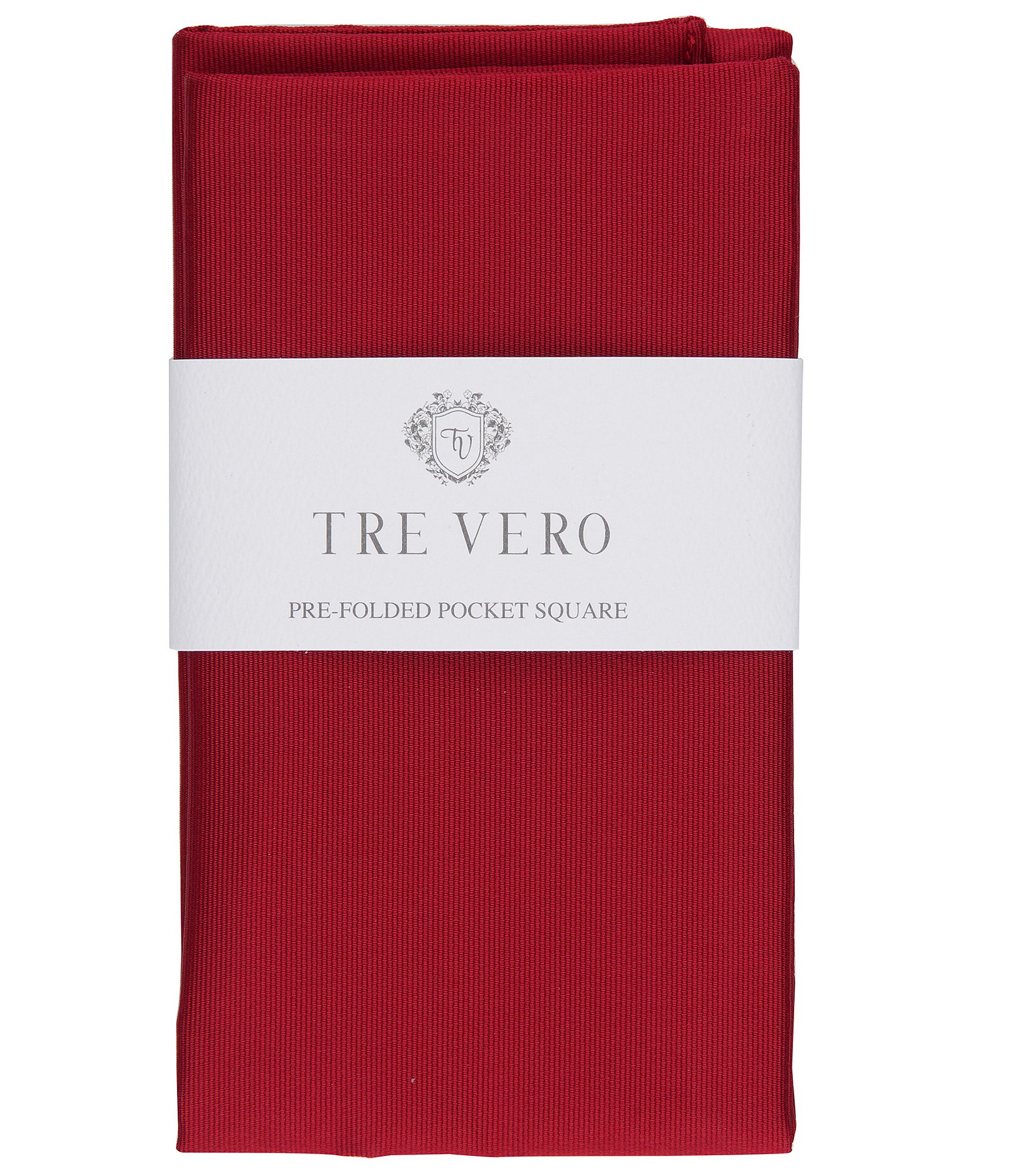 Tre Vero Solid Silk Pre-Folded Pocket Square