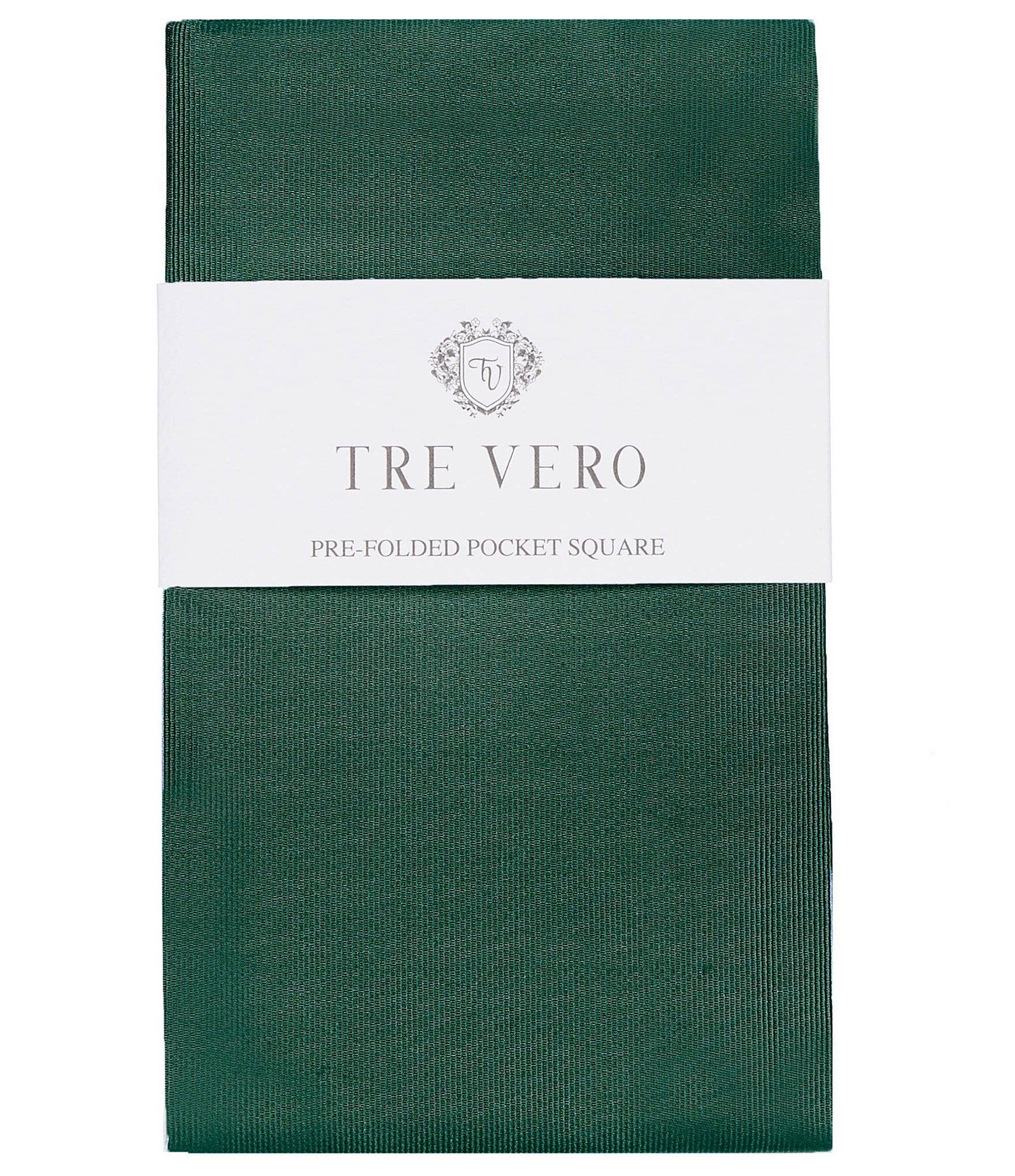 Tre Vero Solid Silk Pre-Folded Pocket Square