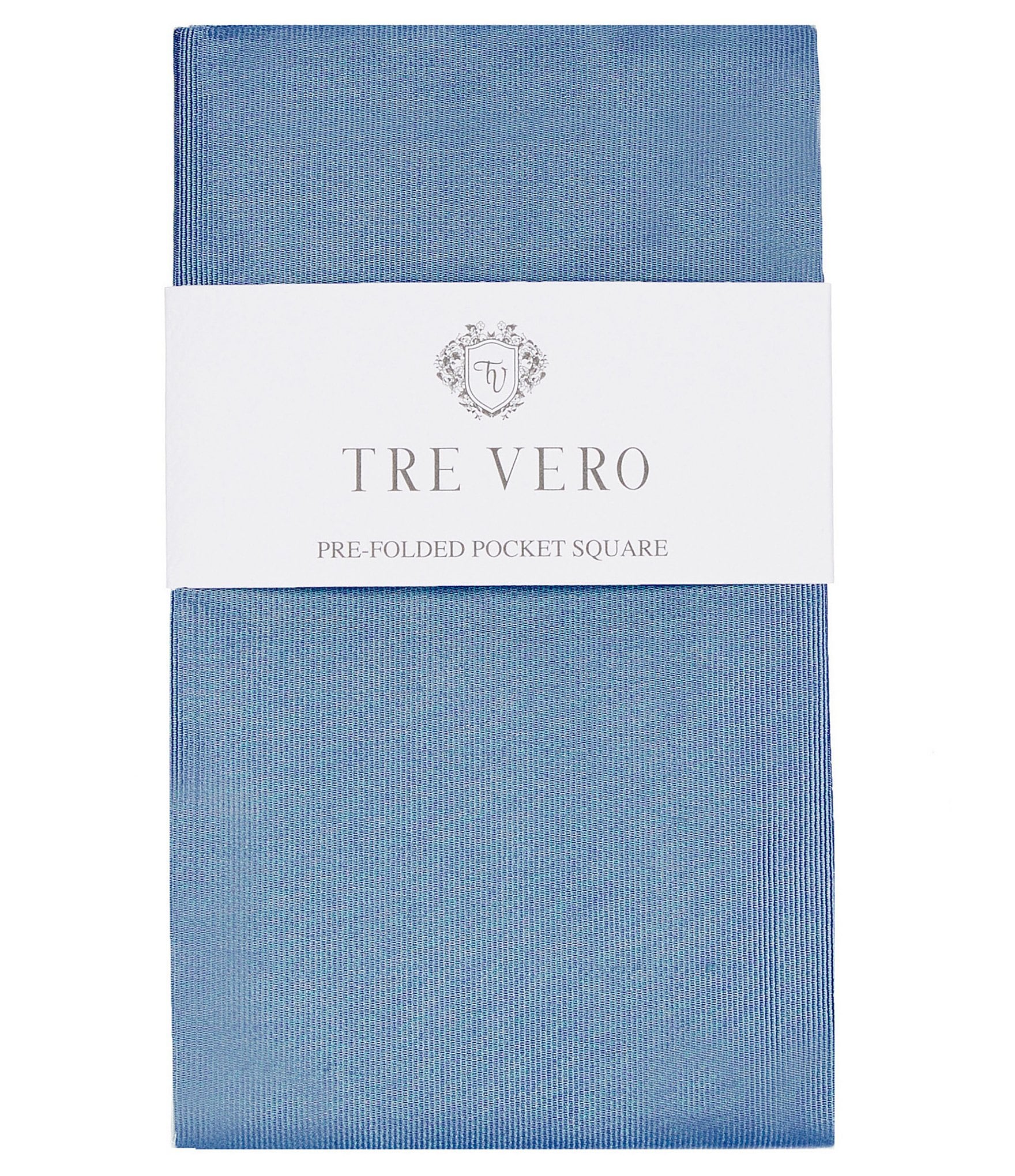 Tre Vero Solid Silk Pre-Folded Pocket Square