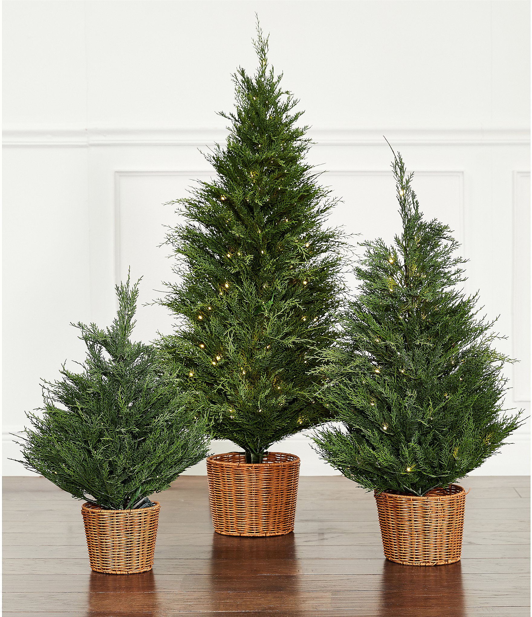 Trimsetter 3-ft. Pre-Lit Cypress Tree in Basket