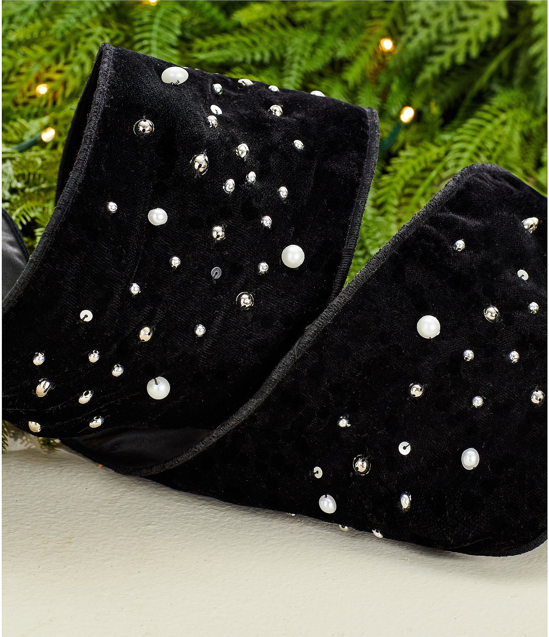 Trimsetter An Elegant Affair Collection Velvet Pearl Embellished Decorative Ribbon