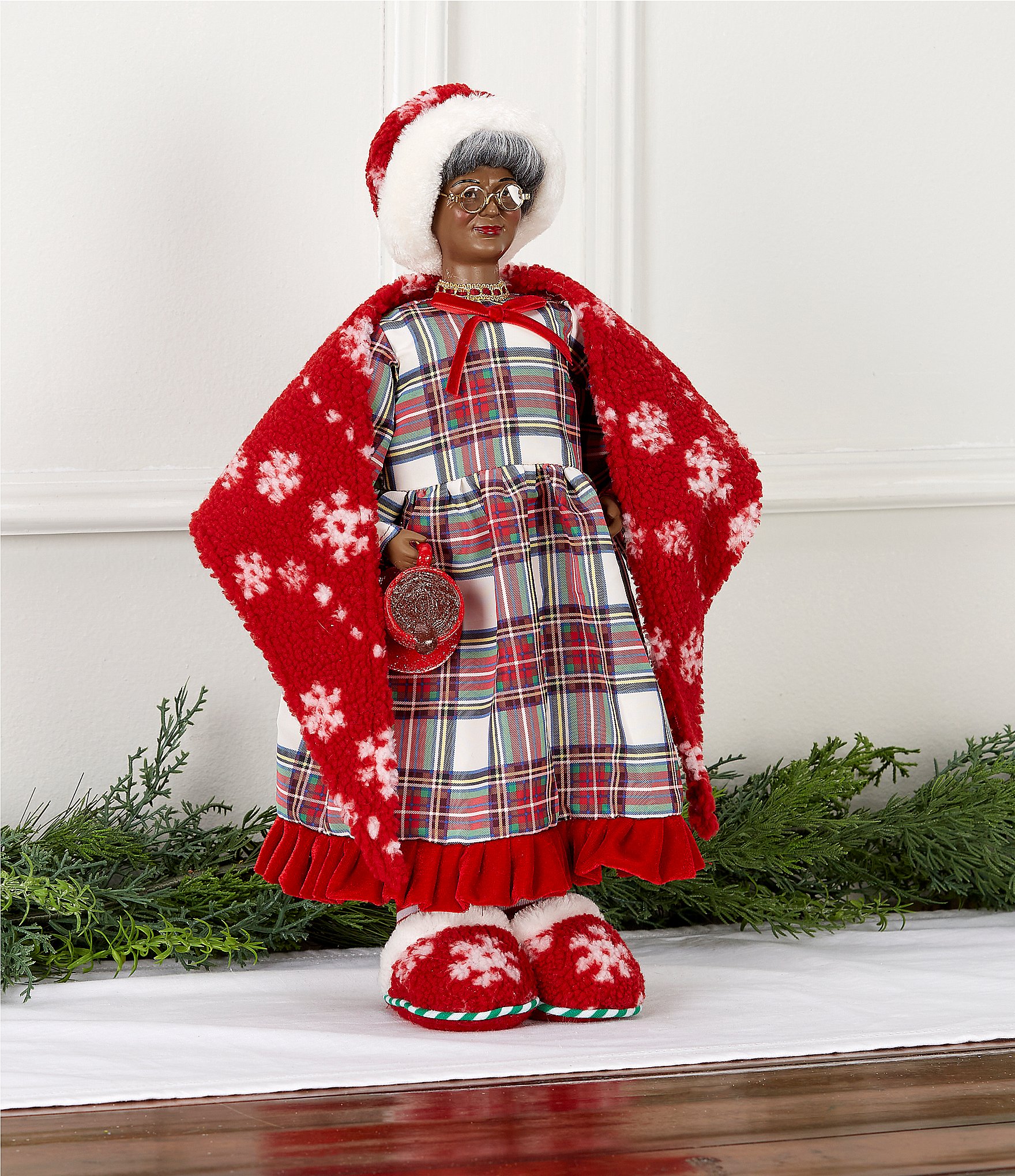 Trimsetter Santa Collection 1.5 ft. African American Mrs. Claus in Pajamas Decor Dillard s