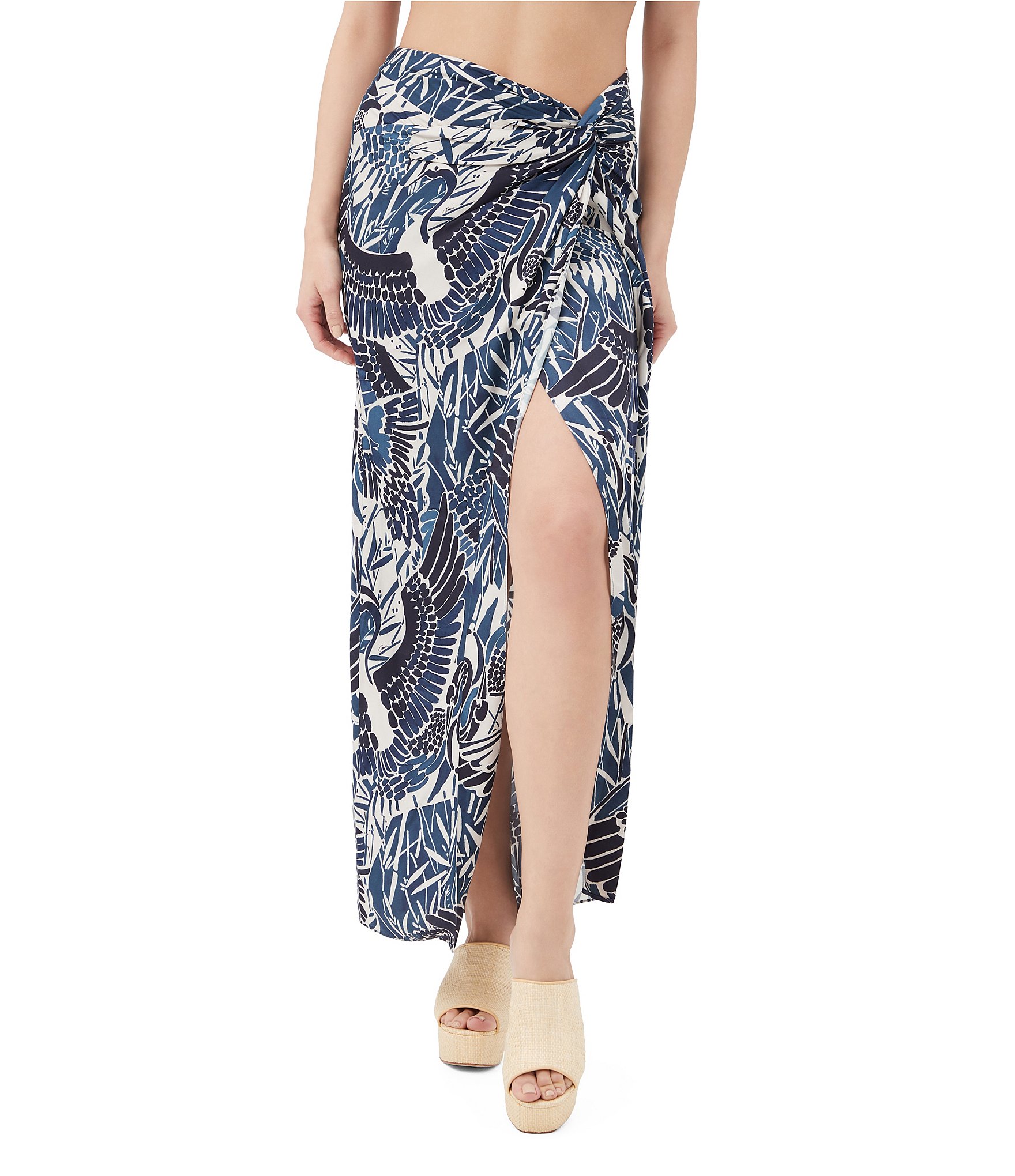 Trina Turk Alodia Printed Faux Wrap Maxi Skirt