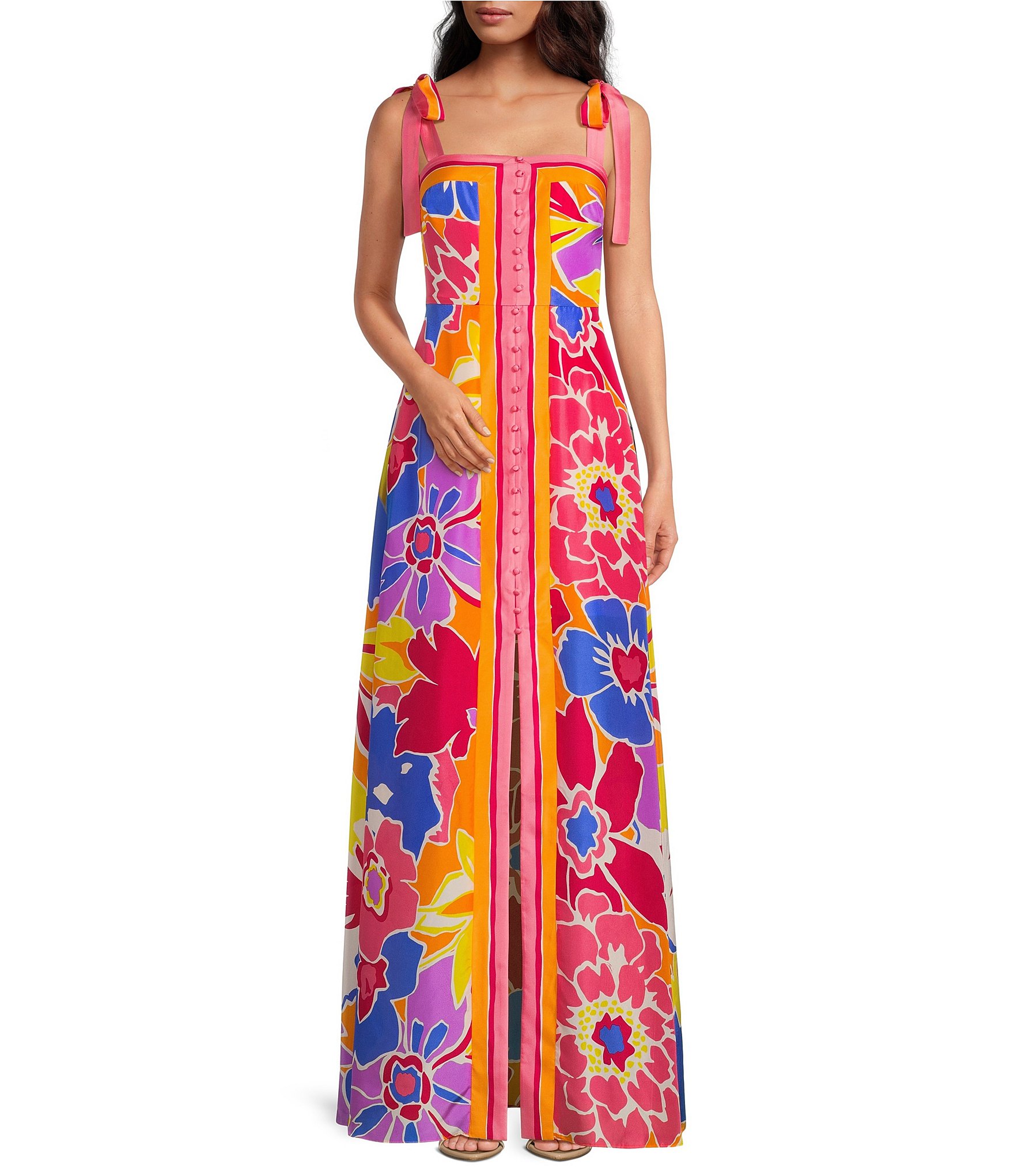 Trina Turk Cami Soie Paradise Floral Print Square Neck
