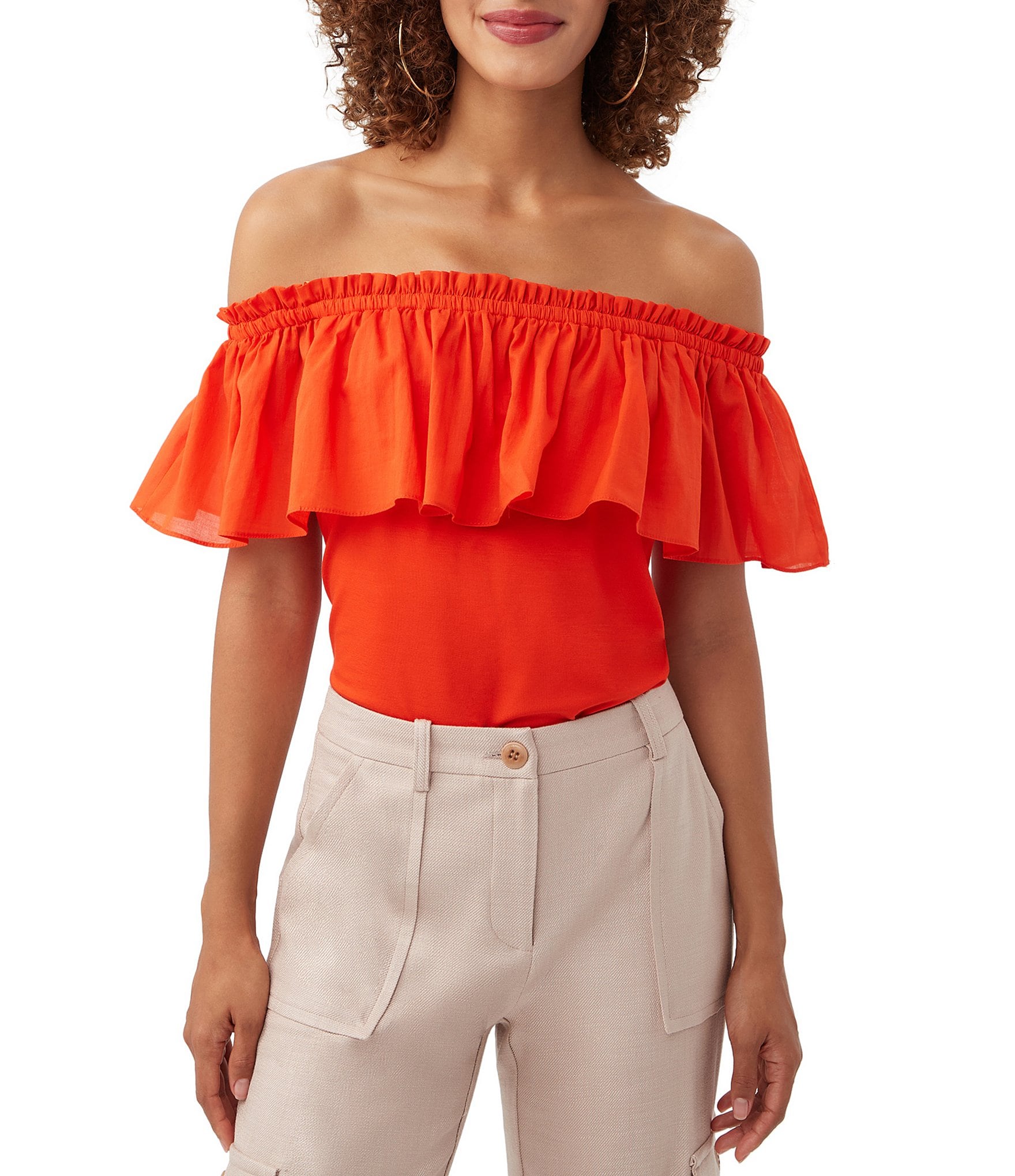 Shop Trina Turk Luella Striped Off-The-Shoulder Top