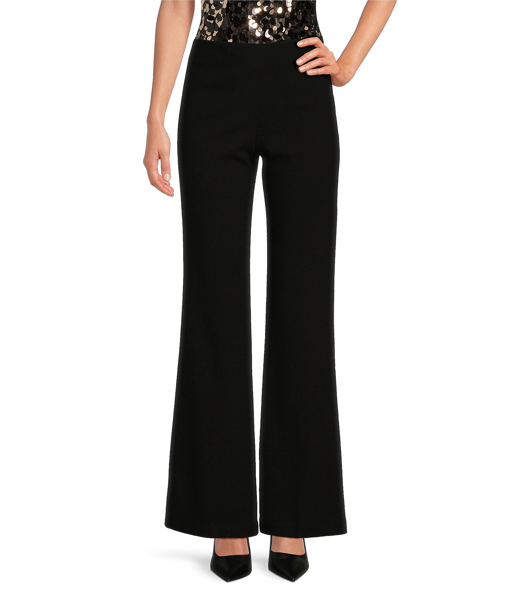 Trina Turk Lancelot Luxe Drape Suiting Flat Front Bootcut