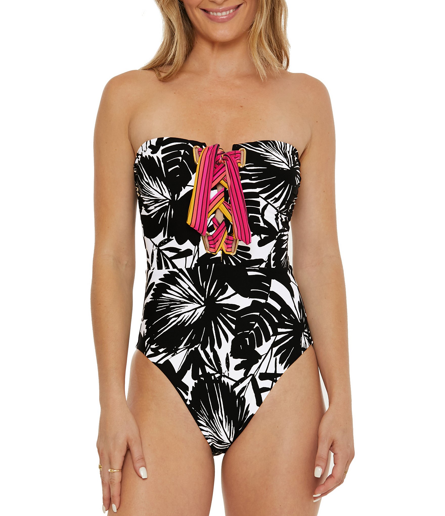 Seafolly Wish You Were Here Bandeau One-Piece Swimsuit