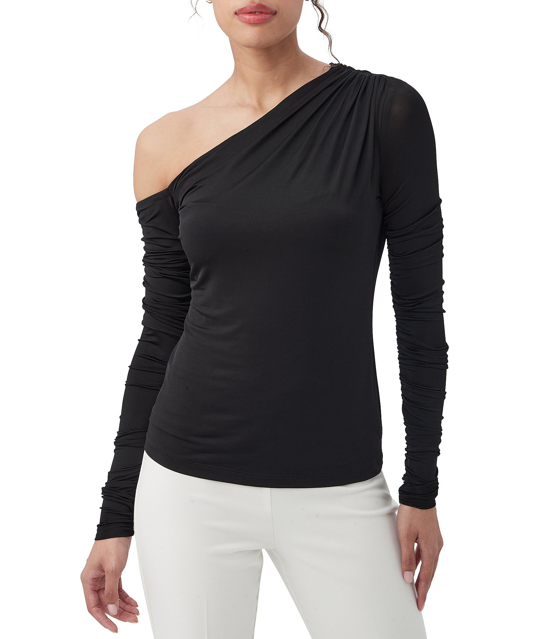 Trina Turk Marzah Slinky Jersey Asymmetrical Neck One