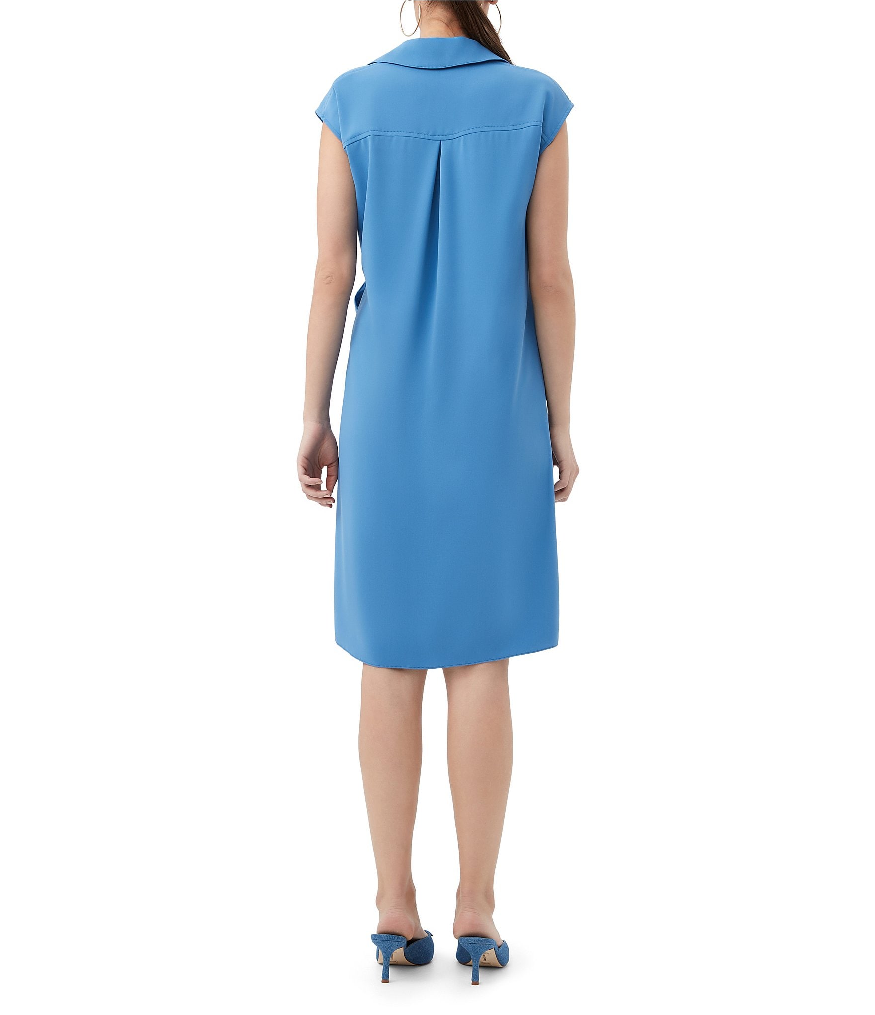 Trina Turk Meron Georgette Notch Lapel V-Neck Cap Sleeve Wrap Dress
