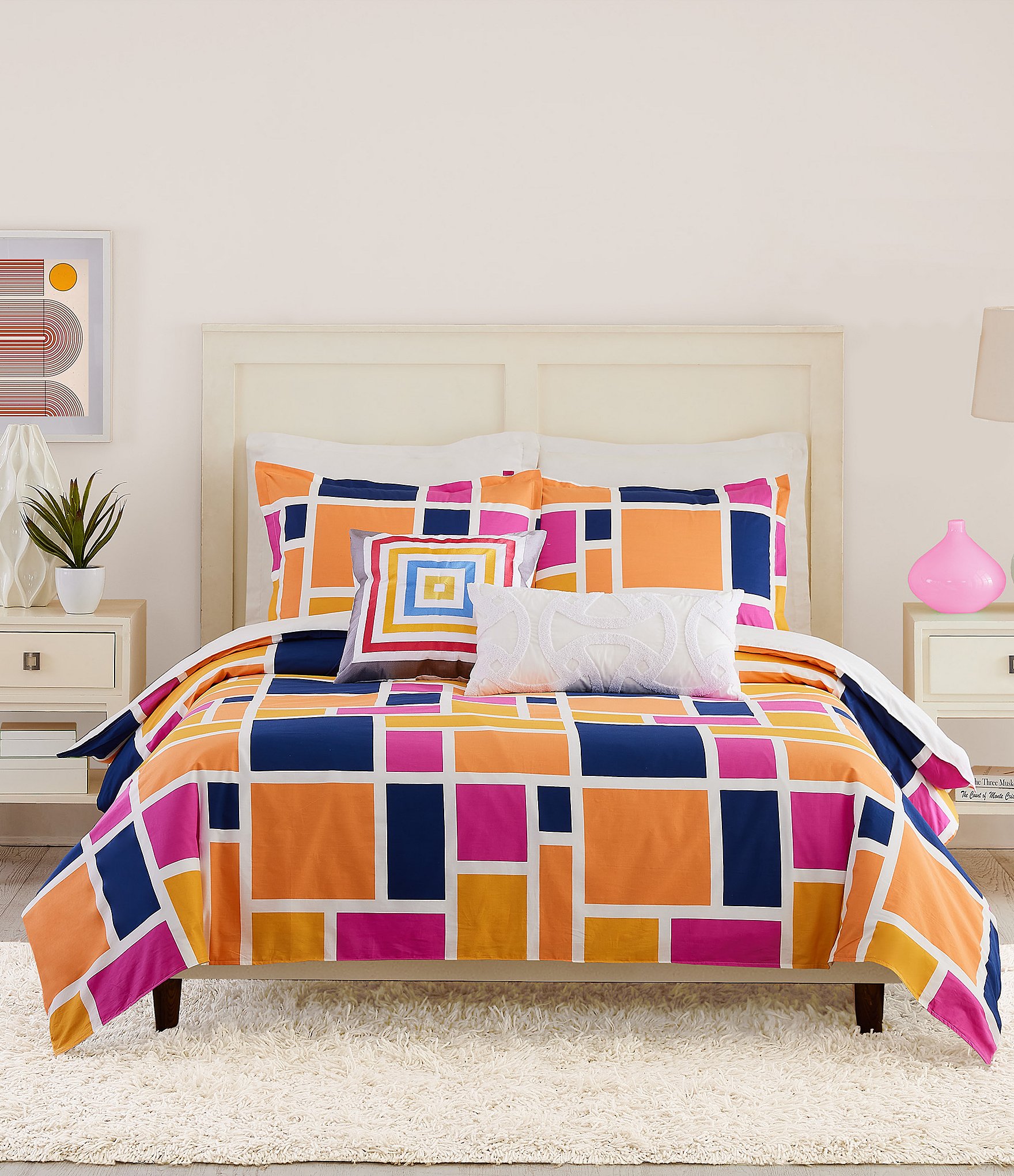 Trina Turk Mondrian Printed Blocks Duvet Cover Mini Set Dillard's