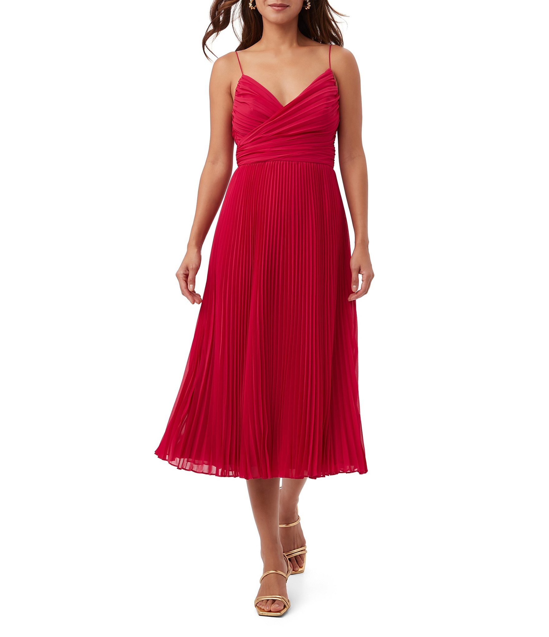 Sleek Poplin Pleated Midi Dress | Theory