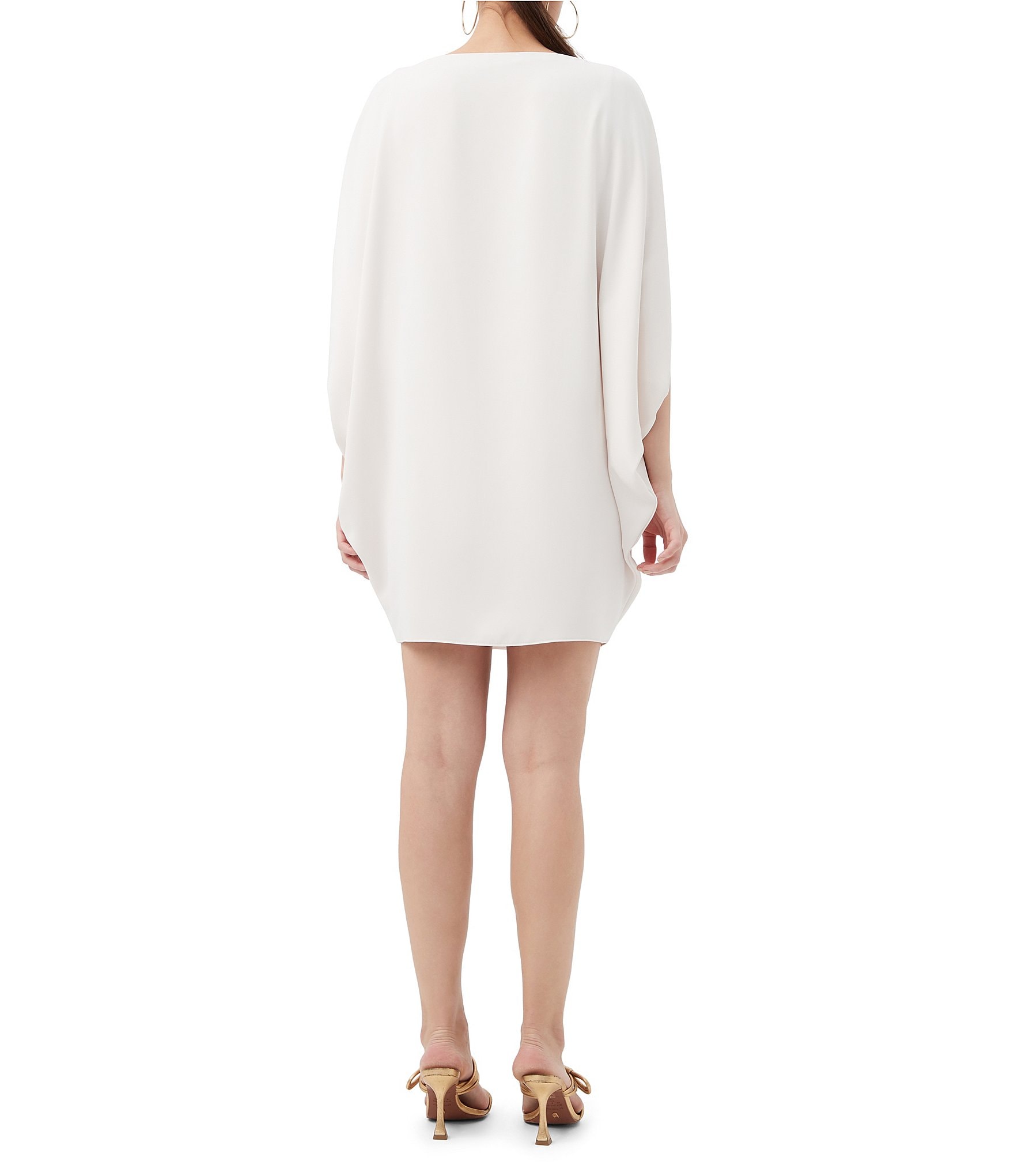 Trina Turk Razu Georgette Boat Neck Split Sleeve Dress