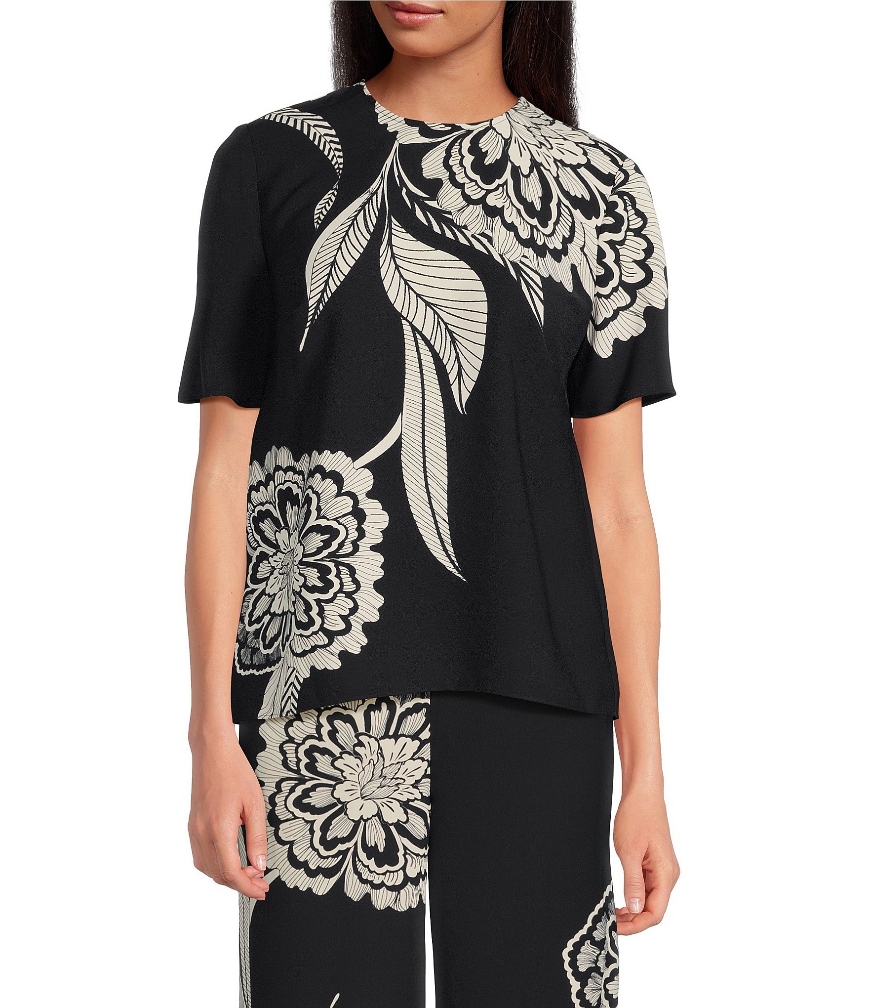 Trina Turk Sugar Hill Double Georgette Floral Print Round