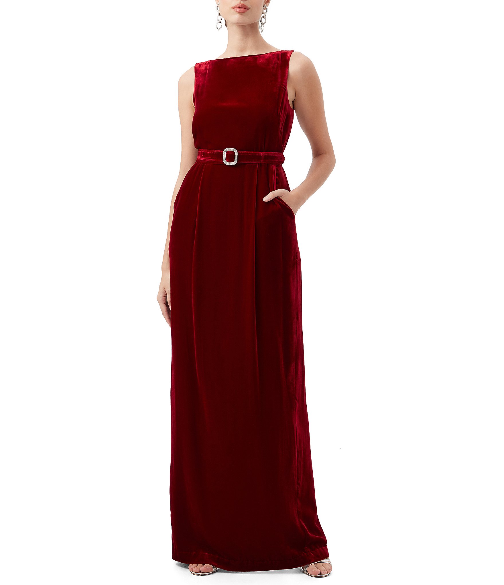 Dillards fashion red velvet dress