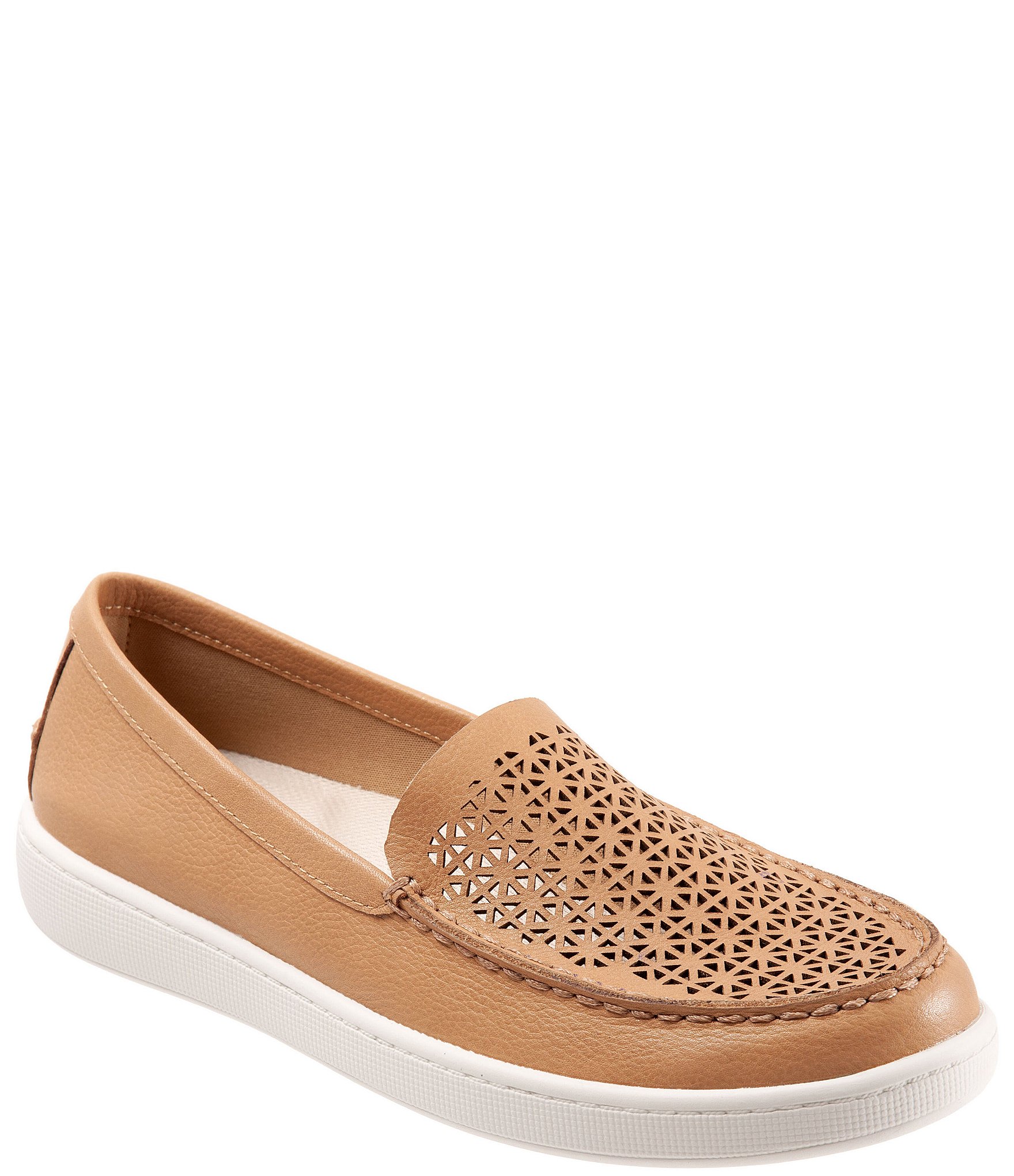 Trotters Audrey Geometric Perforated Leather Loafers | Dillard's