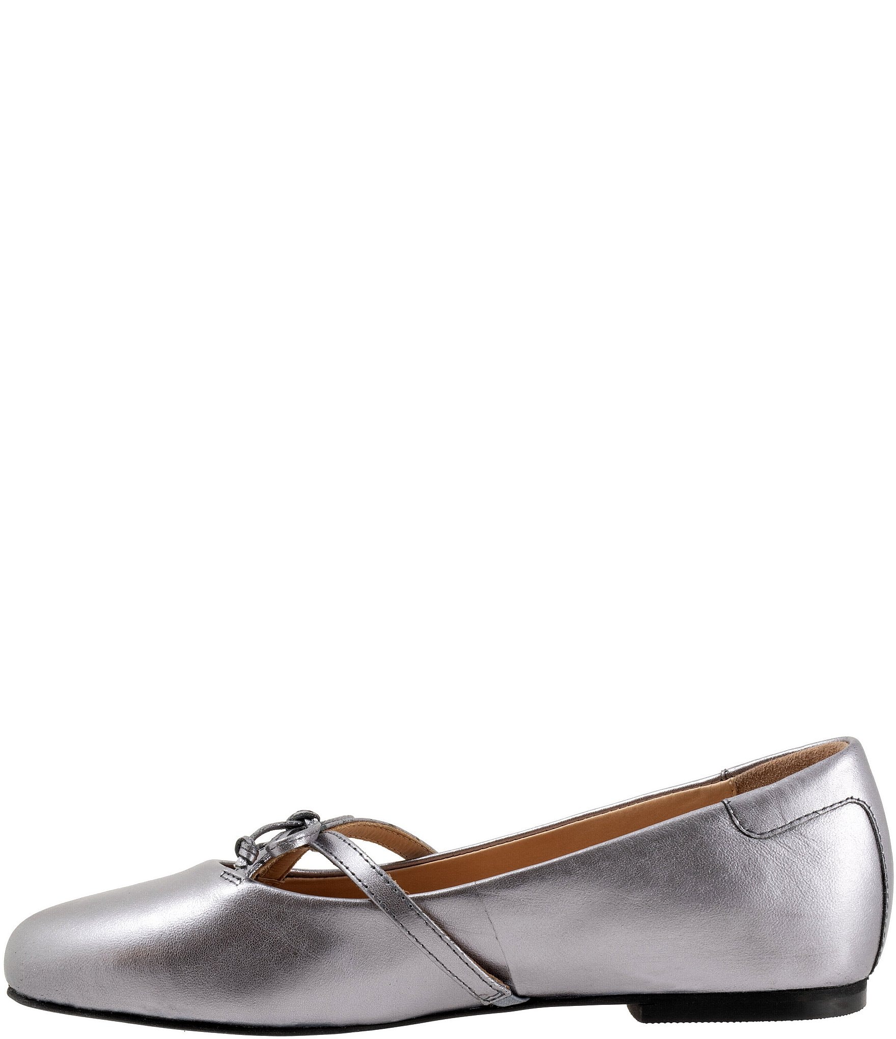Trotters Carissa Leather Bow Strap Ballerina Flats