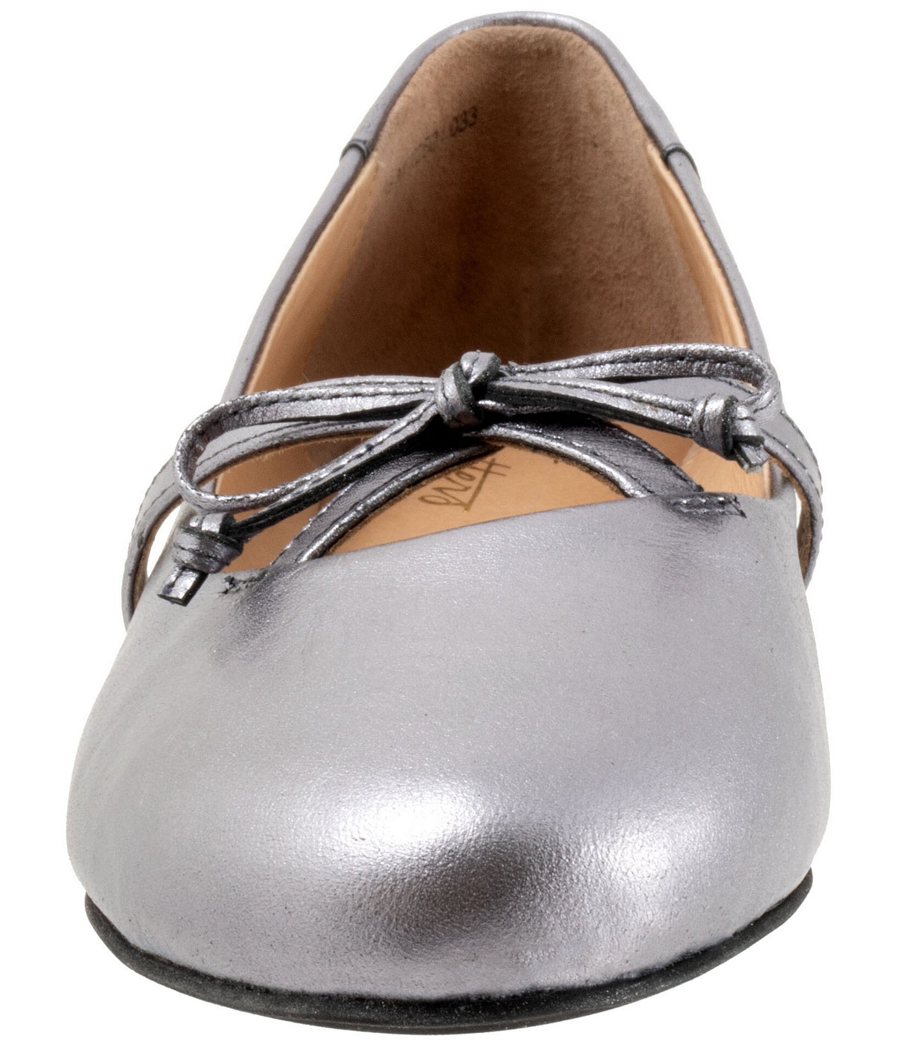 Trotters Carissa Leather Bow Strap Ballerina Flats