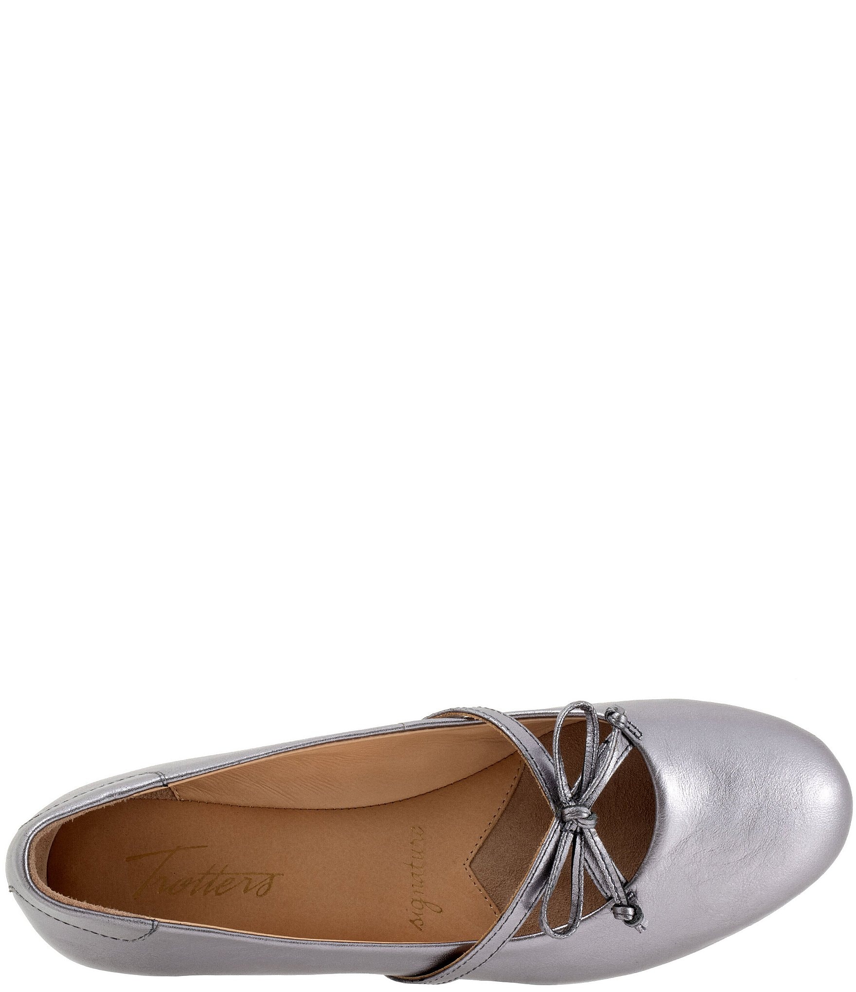 Trotters Carissa Leather Bow Strap Ballerina Flats