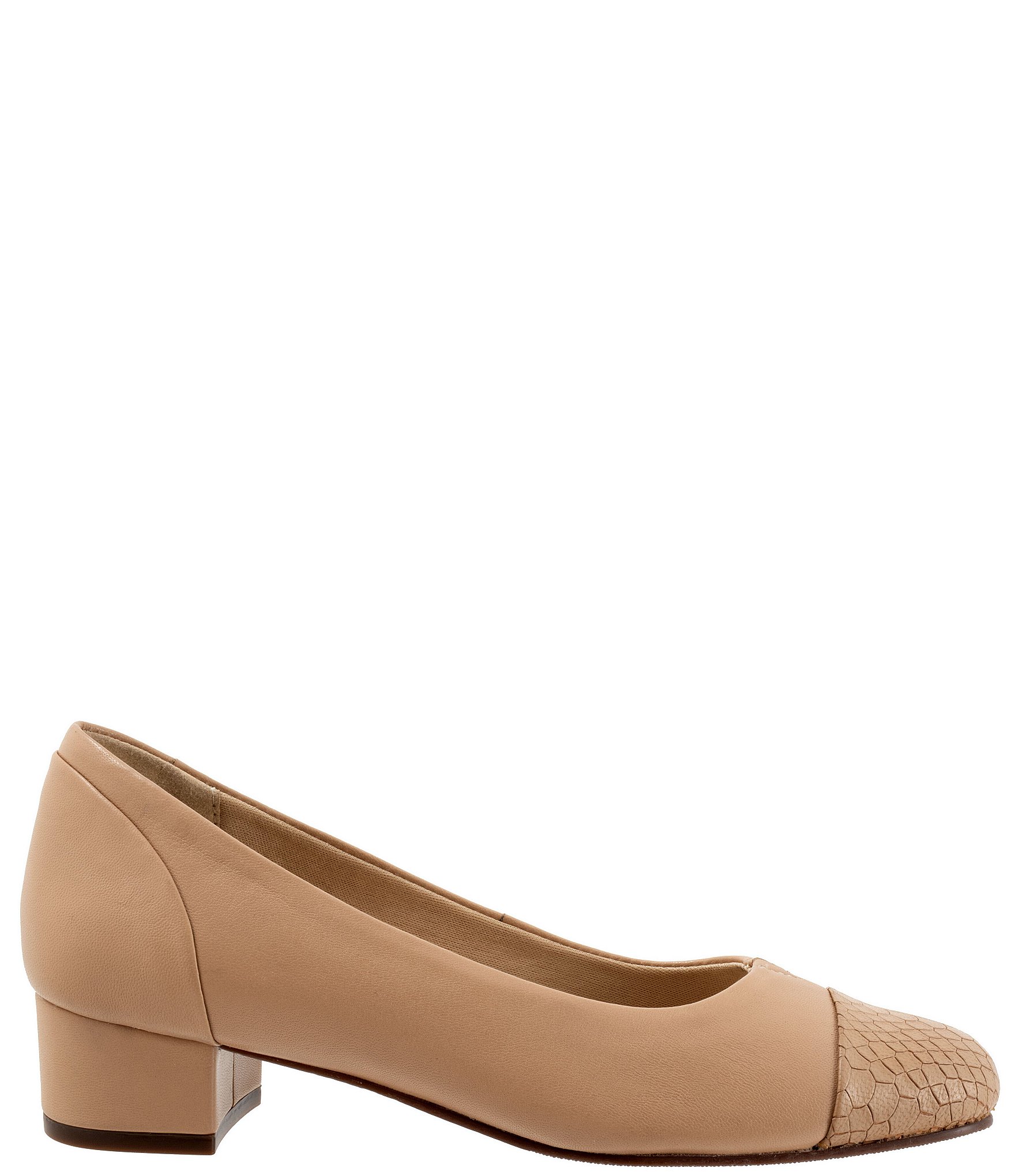 Trotters Daisy Leather Snake Print Cap Toe Pumps