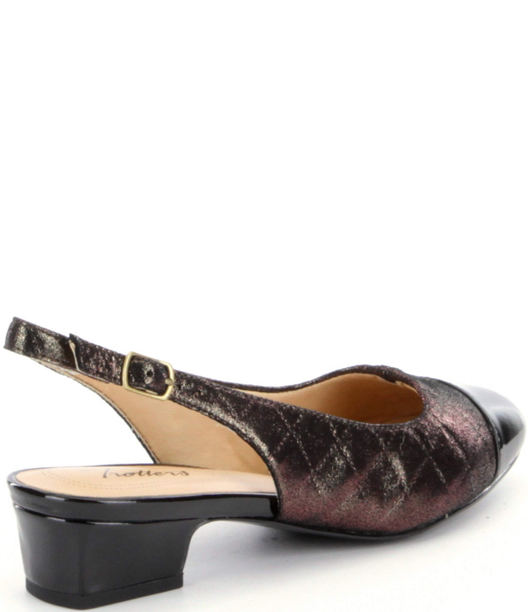 Trotters Dea Quilted Slingback Block Heel Pumps