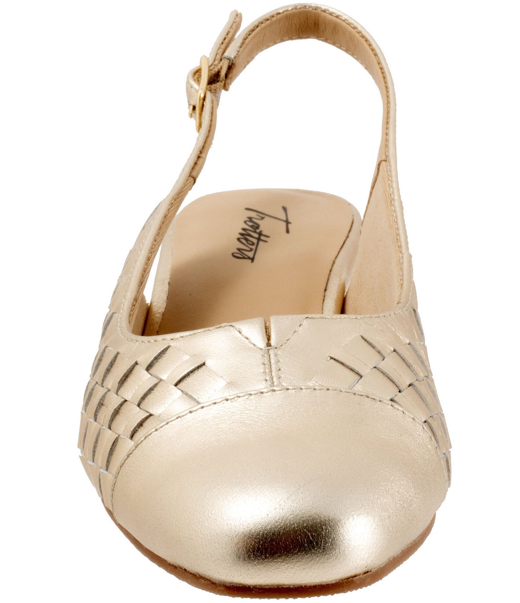 Trotters Dea Woven Leather Slingback Pumps