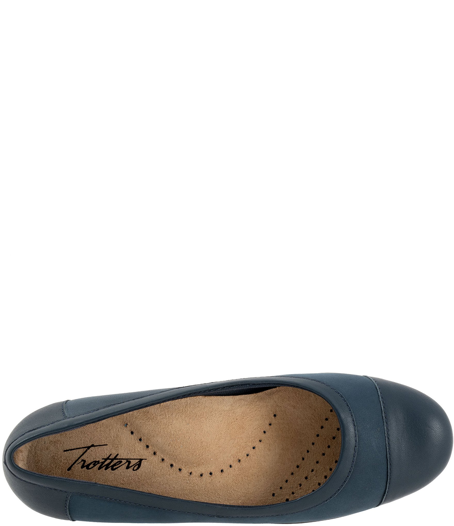 Trotters Delmara Nubuck Suede Cap Toe Flats