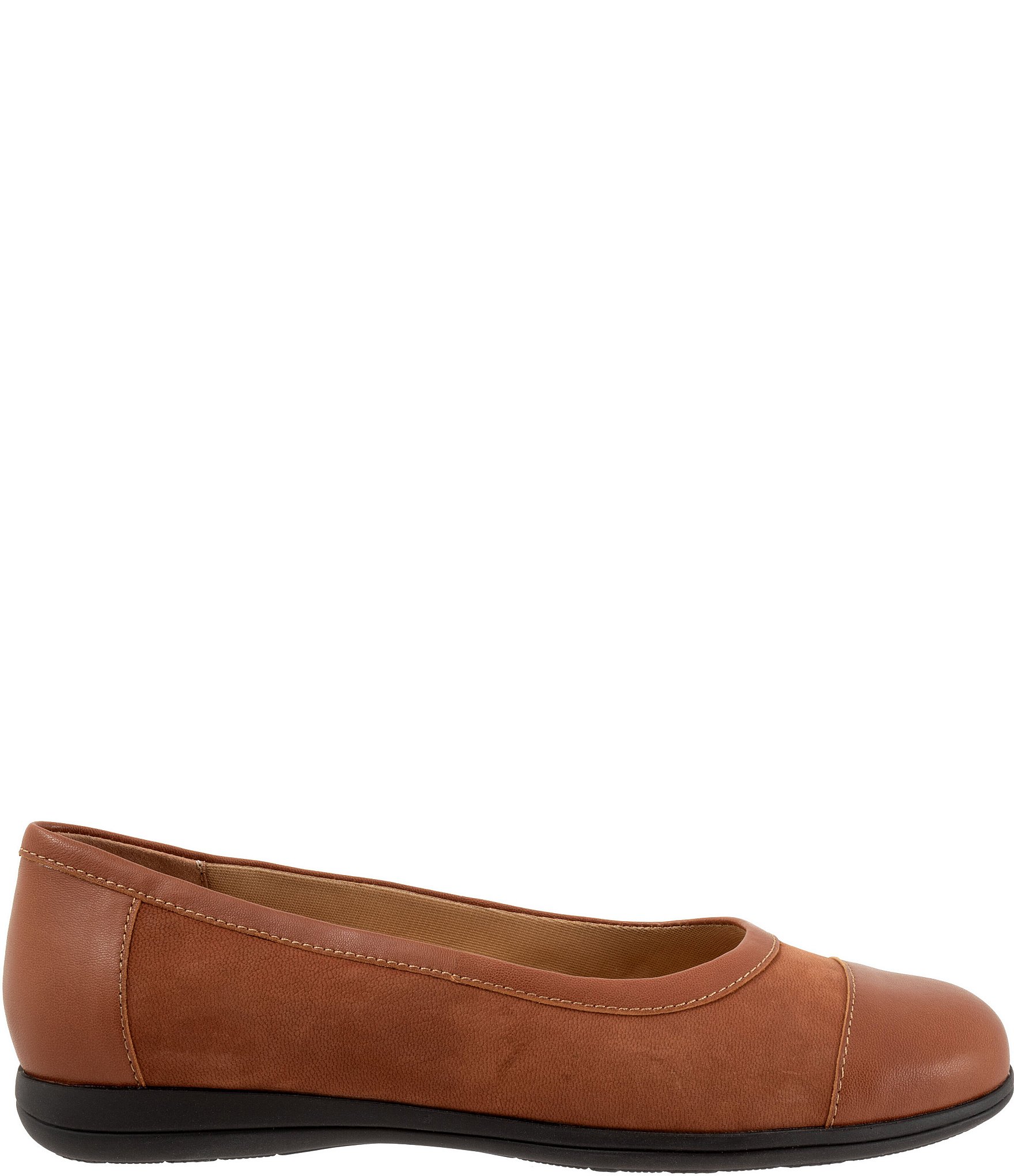 Trotters Delmara Nubuck Suede Cap Toe Slip On Flats