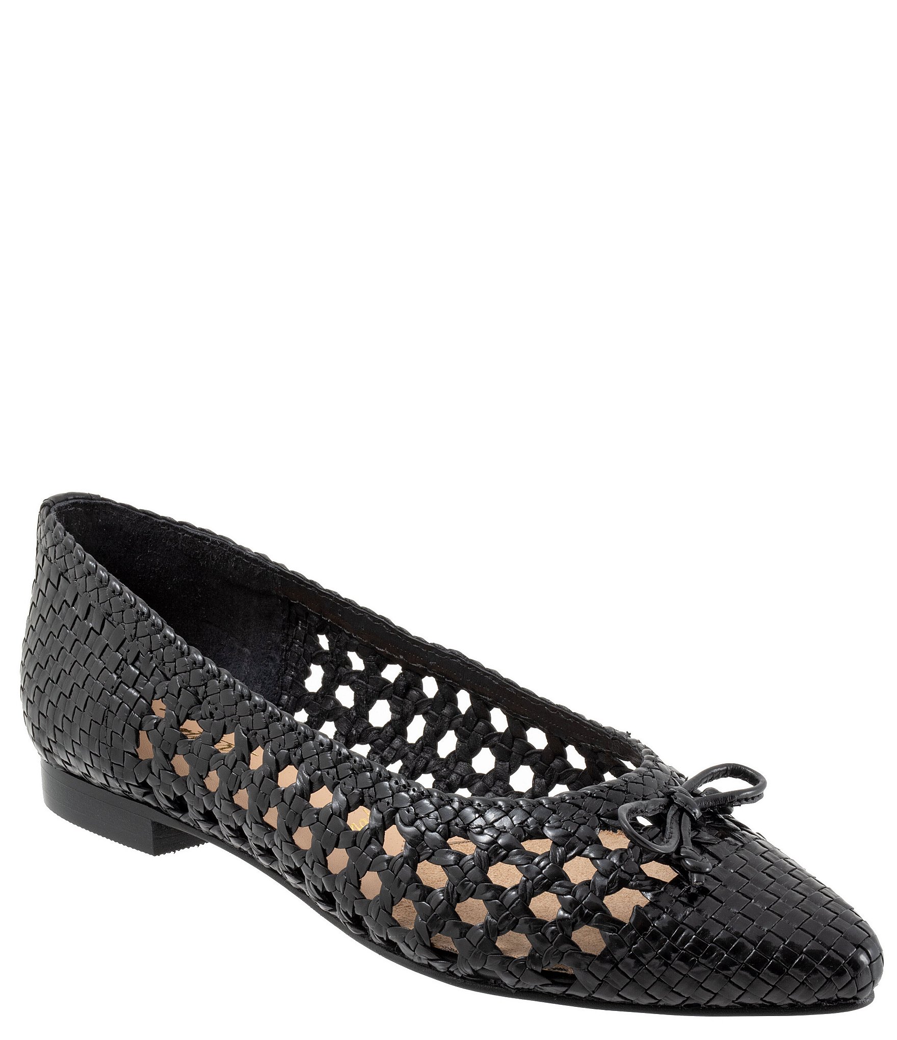 Trotters Edith Woven Leather Bow Flats | Dillard's