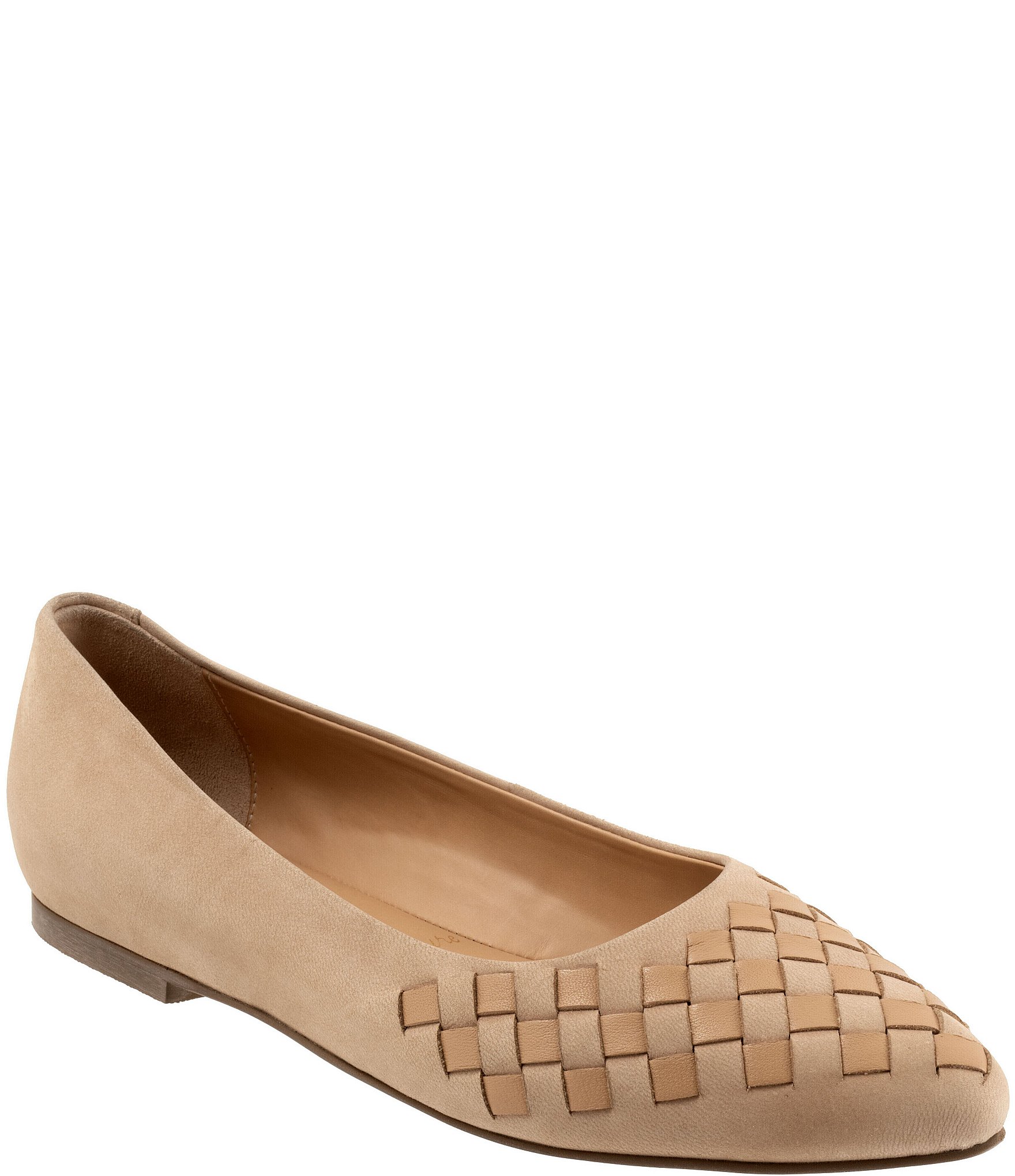 Trotters Estee Woven Nubuck Leather Flats