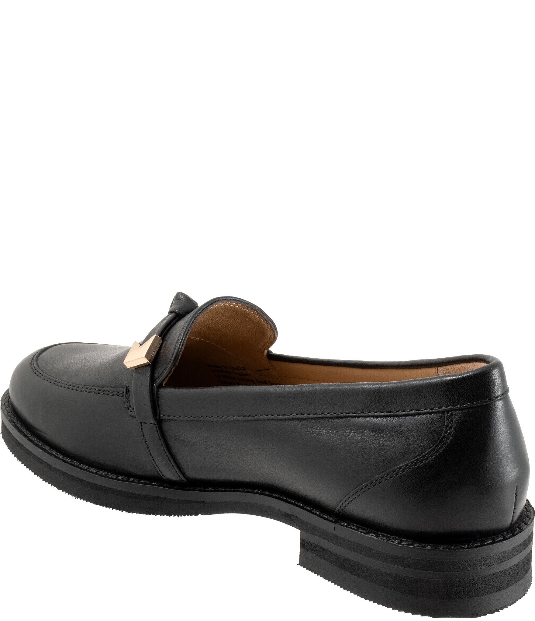Trotters Femi Leather Bow Hardware Detail Loafers