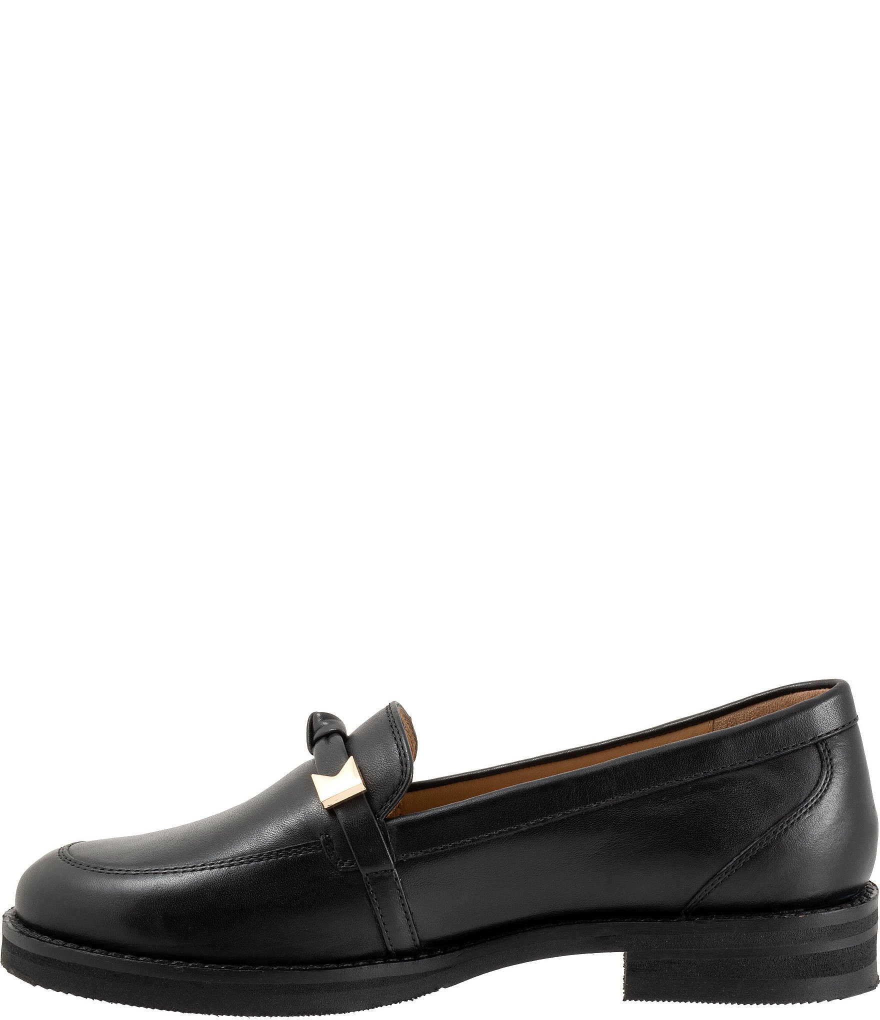 Trotters Femi Leather Bow Hardware Detail Loafers