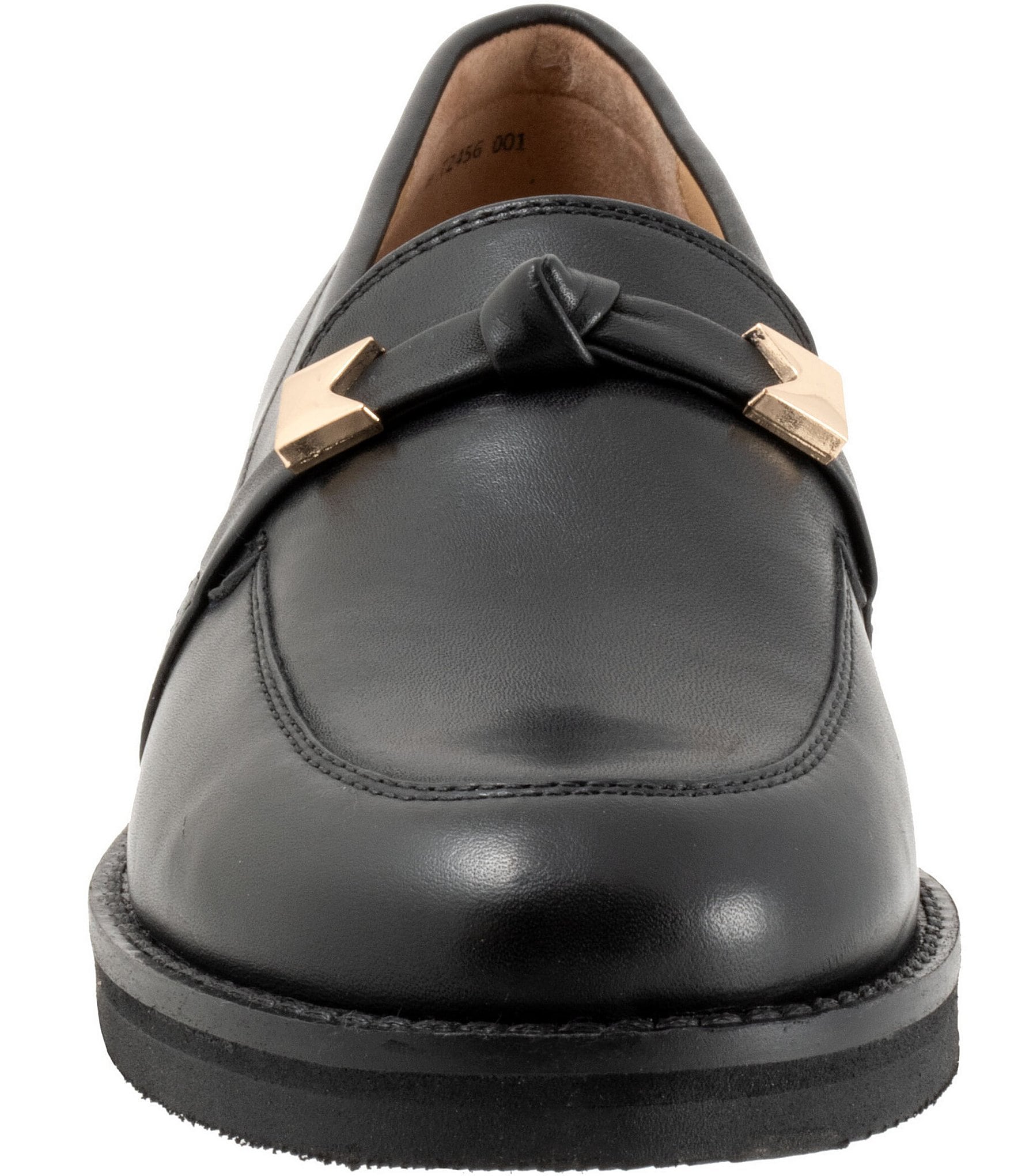 Trotters Femi Leather Bow Hardware Detail Loafers