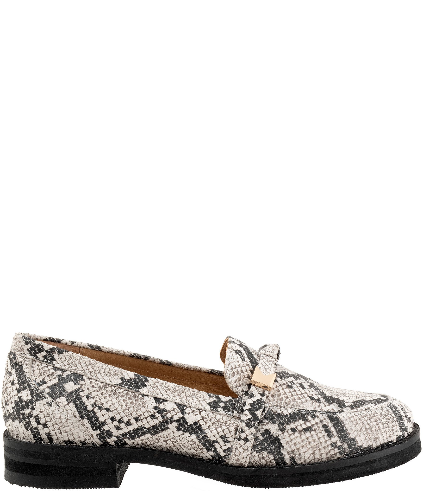 Trotters Femi Snake Print Leather Loafers