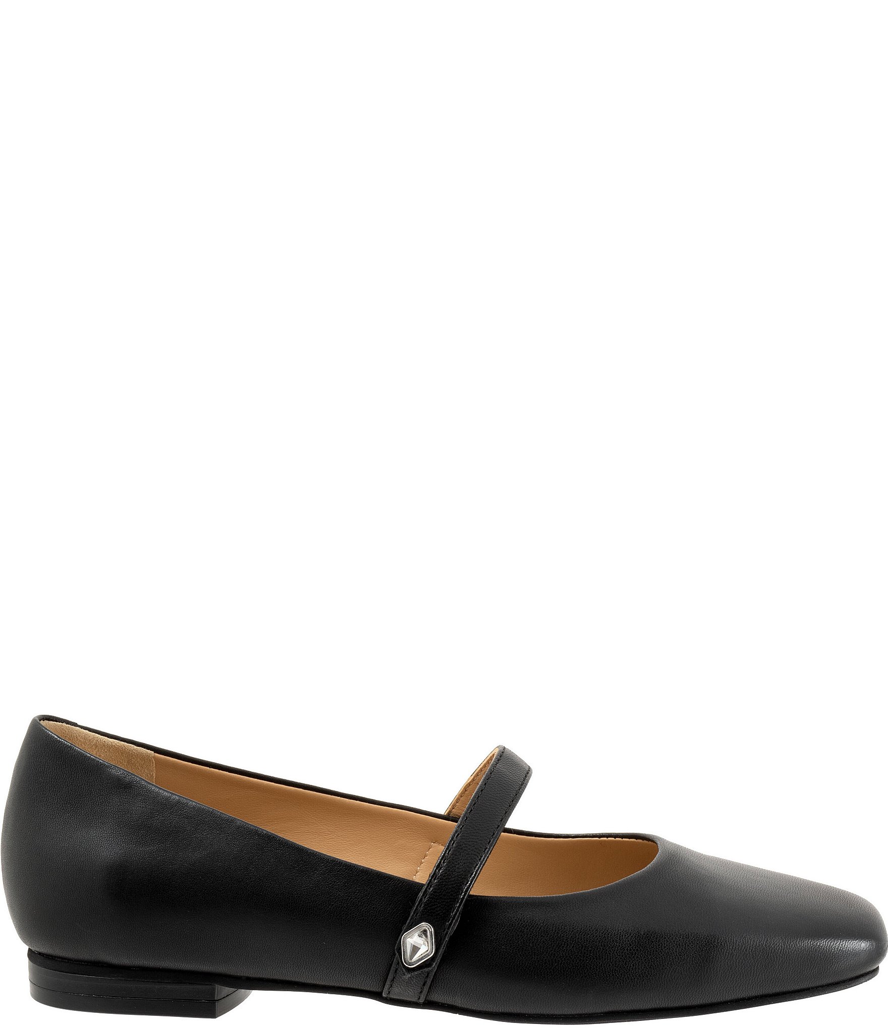 Trotters Hazel Leather Square Toe Mary Jane Flats