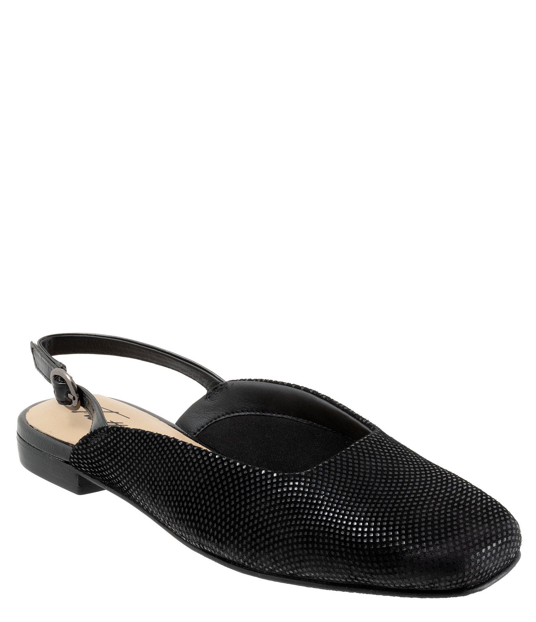 Trotters Holly Mini Dot Print Leather Slingback Flats | Dillard's