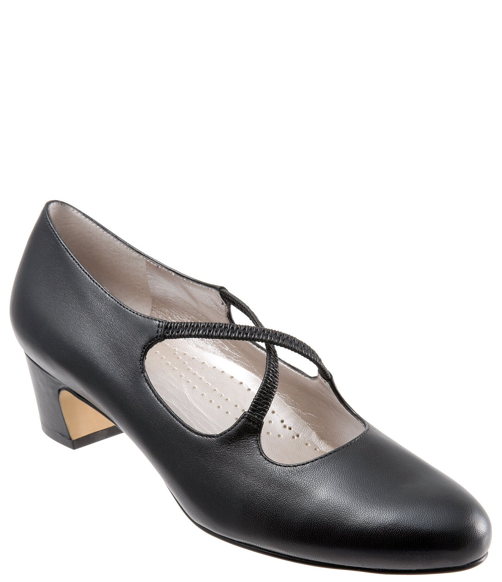 Forstå and tør Trotters Jamie Leather Crossover Band Block Heel Pumps | Dillard's